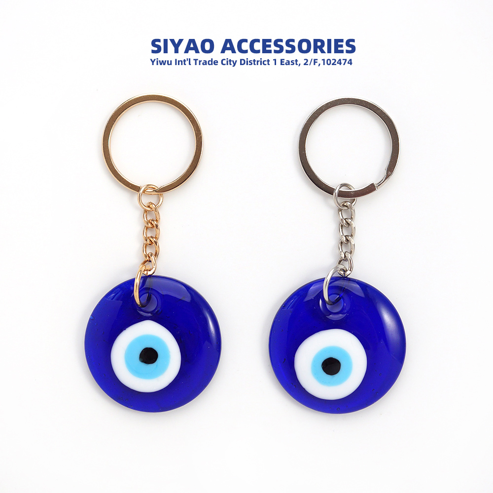 Greek and Turkish glass blue eye keychain Devil's Eye EVILEYES 3CM/3.5CM/4CM glass pendant WZXN Item Picture