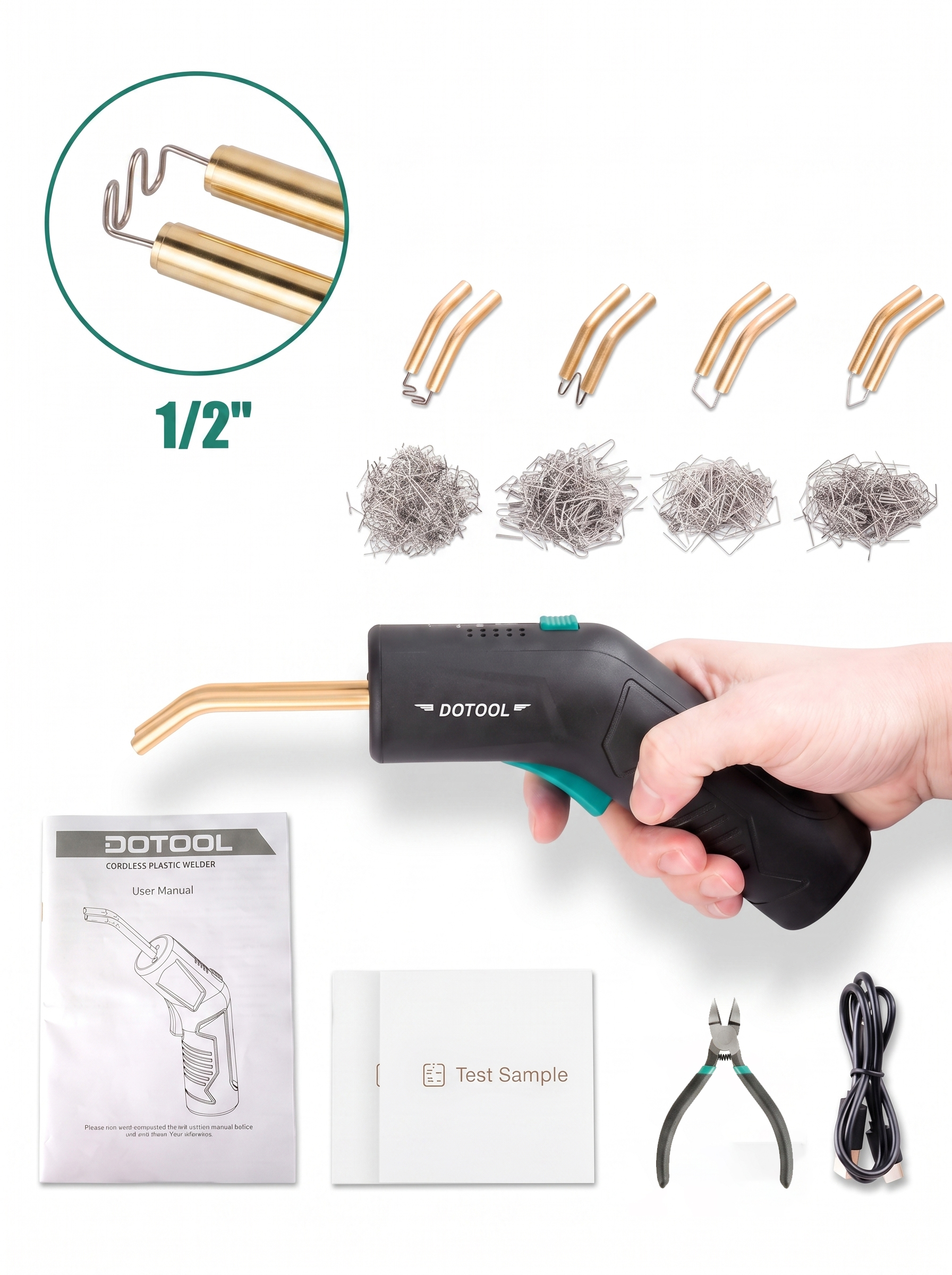 DOTOOL A702 plastic welding machine, hot stapler, plastic repair kit, plastic stapler, welding gun is used for plastic repair of car bumpers Specification image