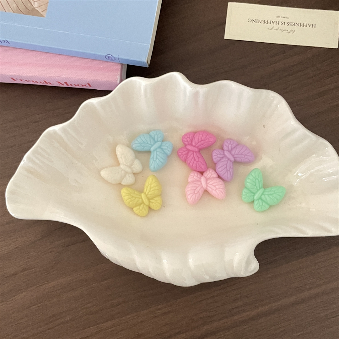 Chen Ming's acrylic solid color butterfly Flying little butterfly DIY handcrafted beads and loose beads to make mobile phone chain jewelry accessories Item Picture