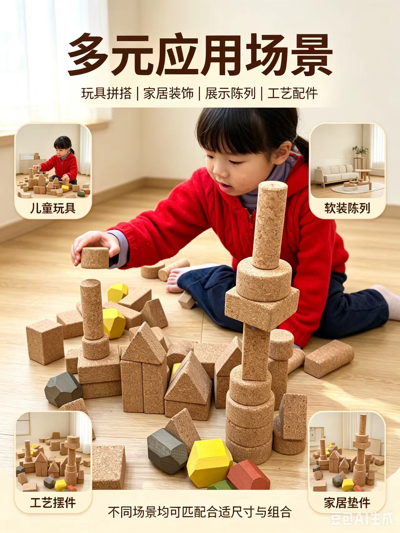 Creative and educational children's gifts for DIY assembly of building blocks Application Scenario