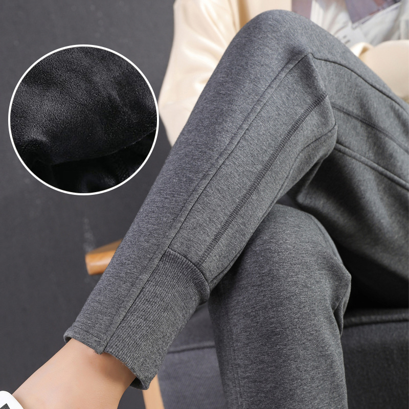 Otoño invierno más fleece color sólido deporte pantalón harun mujer holgado casual bundles pies pantalones cross border ropa de mujer comercio exterior al por mayor eBay