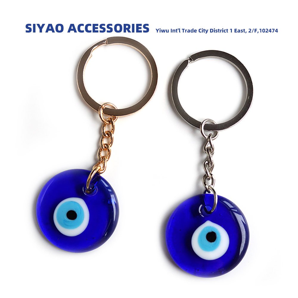 Greek and Turkish glass blue eye keychain Devil's Eye EVILEYES 3CM/3.5CM/4CM glass pendant WZXN Specification image