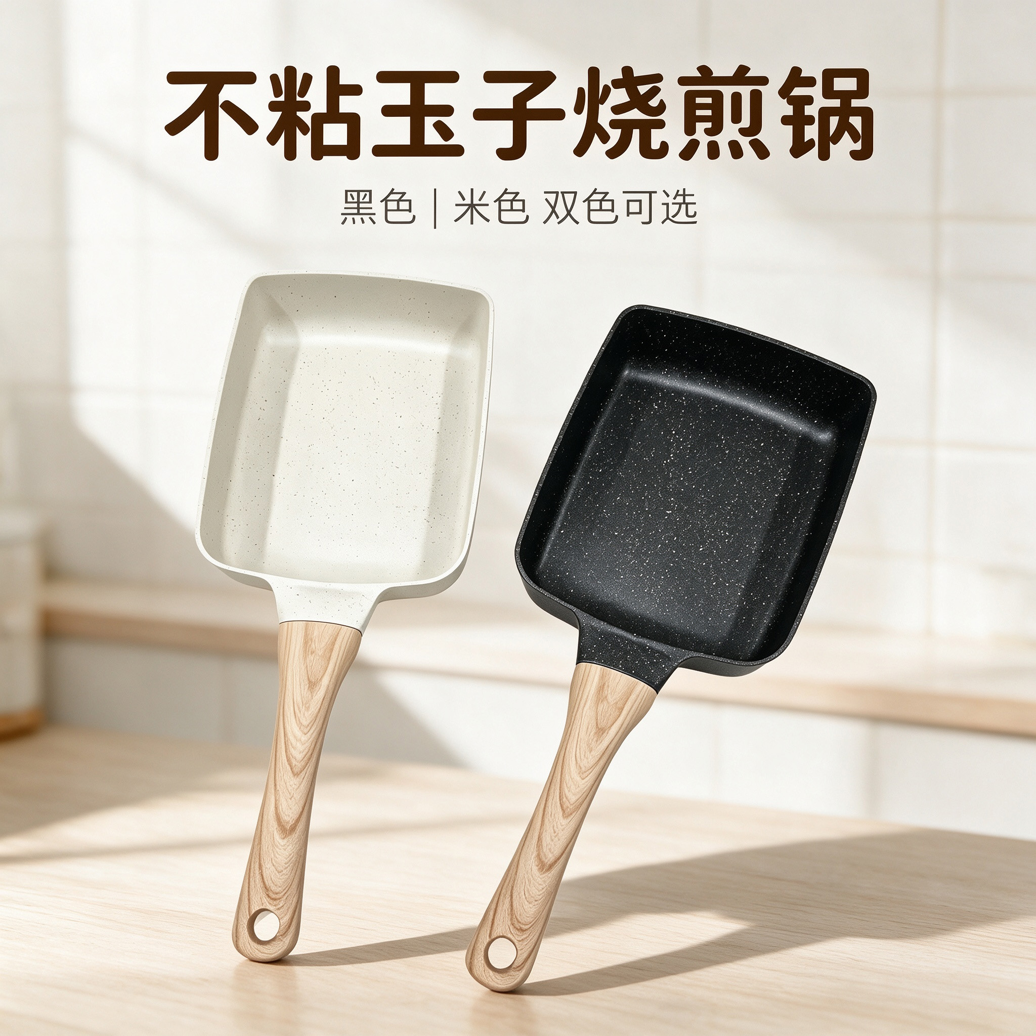 CGUCOOK Tamagoyaki Non-stick Frying Pan, Japanese tamagoyaki flat non-stick pan, mica stone household aluminum pan, square egg roll steak breakfast pan, thickened frying pan