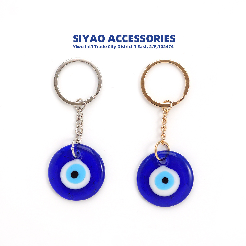 Greek and Turkish glass blue eye keychain Devil's Eye EVILEYES 3CM/3.5CM/4CM glass pendant WZXN details Picture