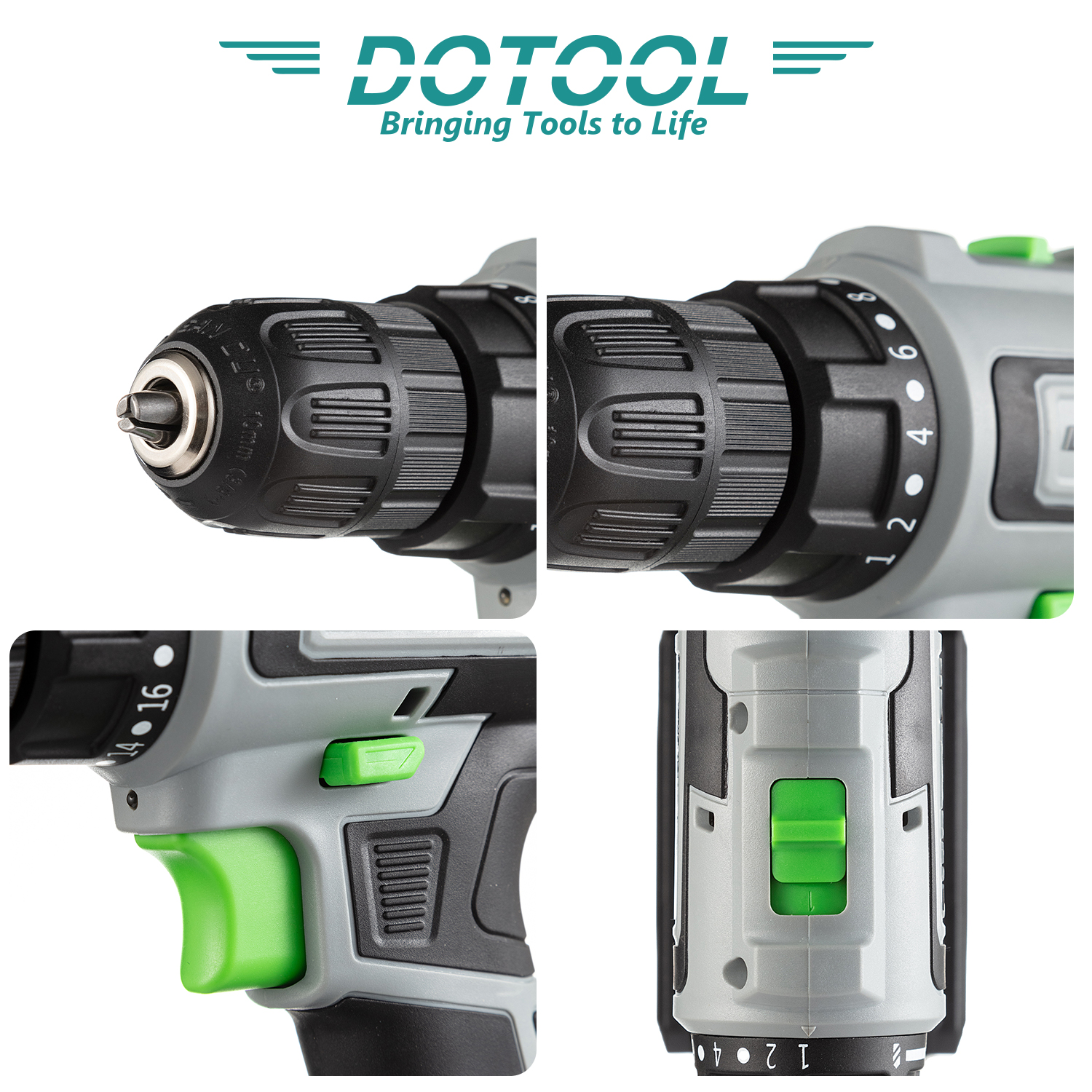 مجموعة مجموعة DTOL L901 المثقاب الكهربائي 20V التي يمكن تعديلها بسرعة 2 السرعة دون مفاتيح، وتطبق على الأخشاب والفولاذ Application Scenario