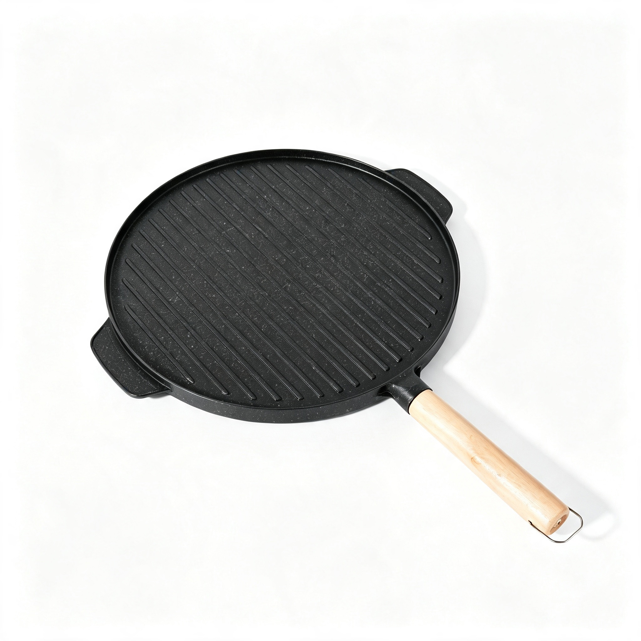 CGUCOOK Double-sided multi-functional baking tray, mica stone barbecue tray, pizza pan, low-smoke flat-bottom breakfast pan, household non-stick steak shallow frying pan, special for open flame Item Picture