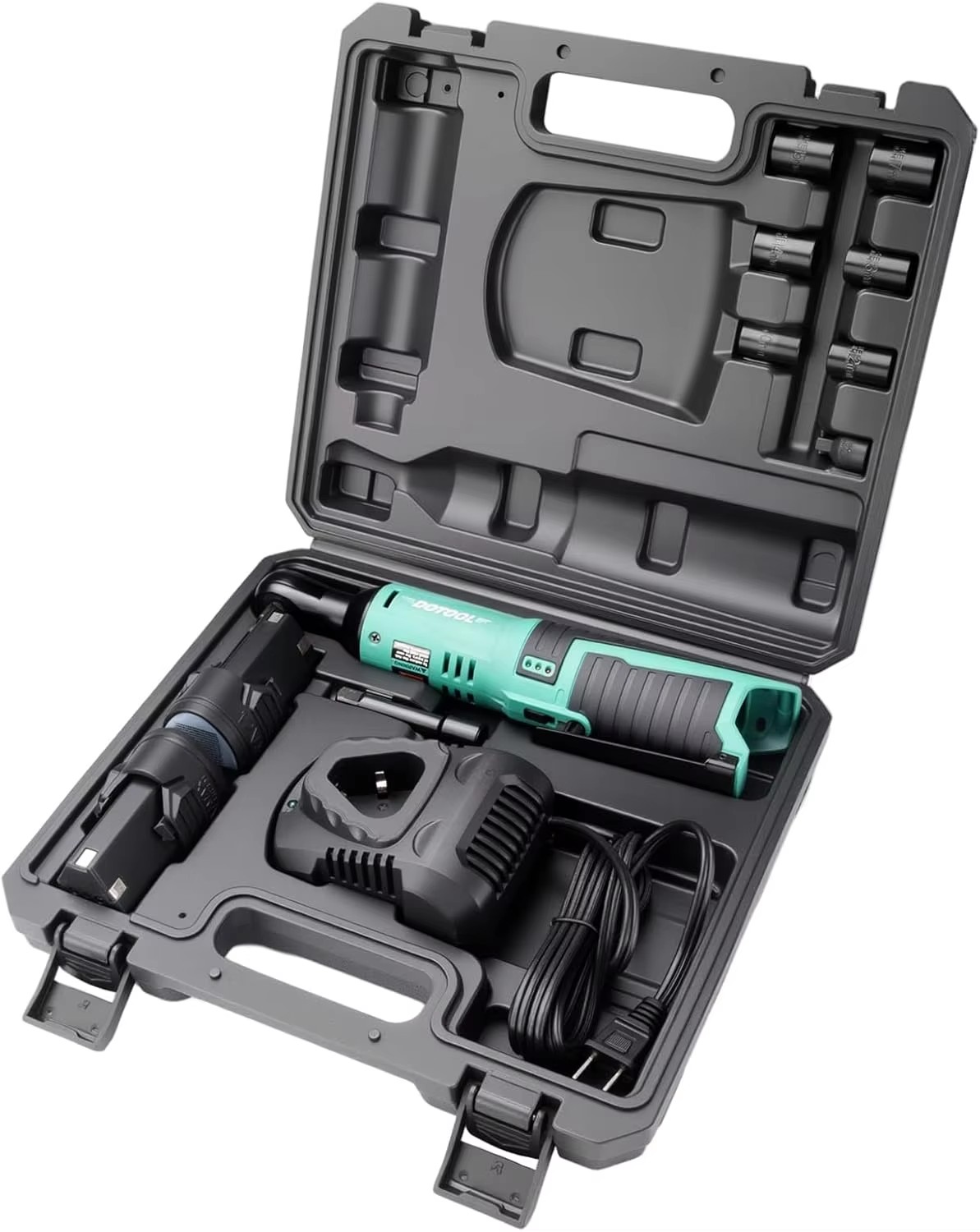 DOTOOL DTL40 3/8 "Cordless ratchet wrench set 47N.m 12V Battery-powered Kit 2x2.0Ah 2 batteries pack