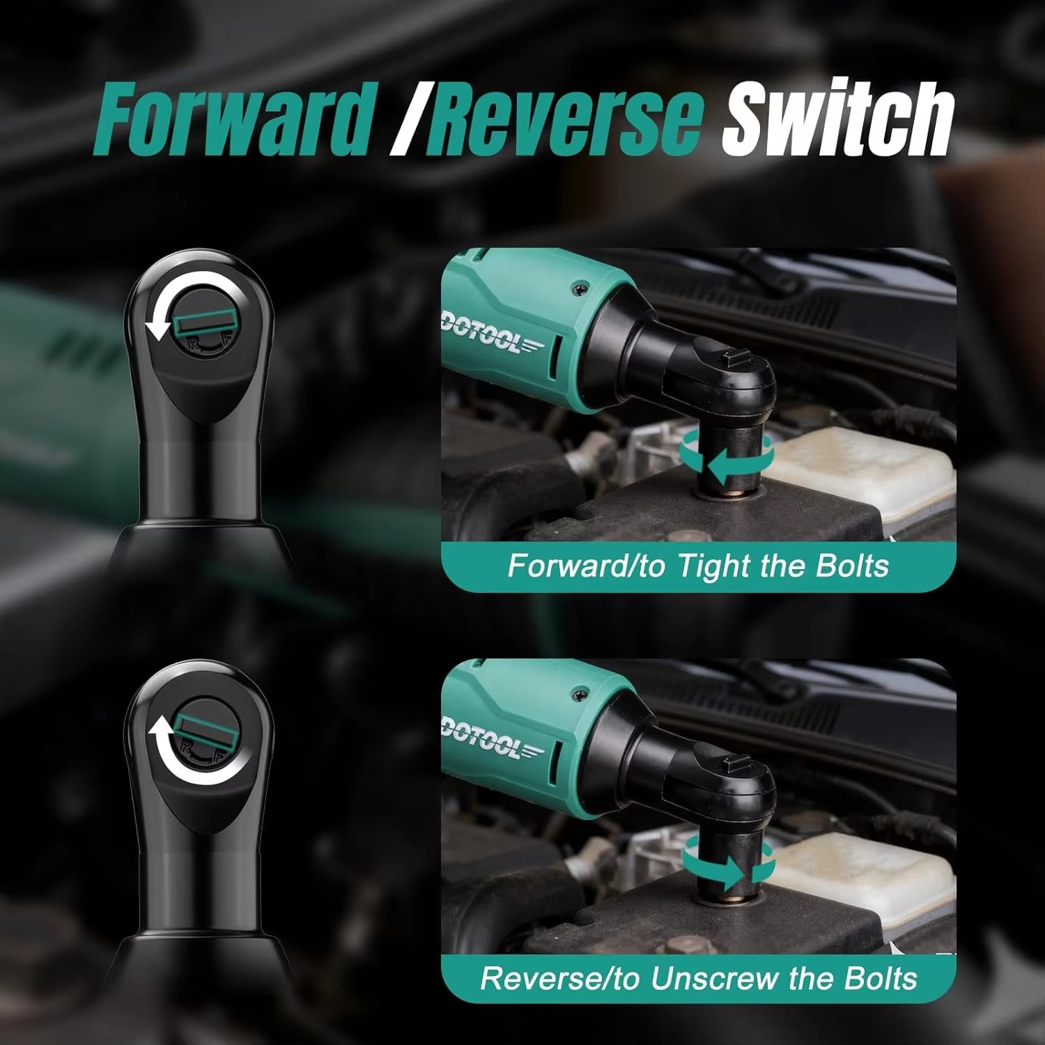 DOTOOL DTL40 3/8 "Cordless ratchet wrench set 47N.m 12V Battery-powered Kit 2x2.0Ah 2 batteries pack details Picture