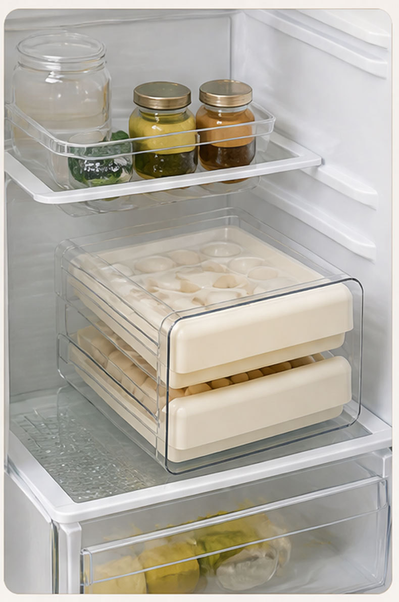 Y91-YS-99023 manufacturer's double-layer transparent egg box, refrigerator compartmentalized drawer type egg rack, egg storage box detail image 5