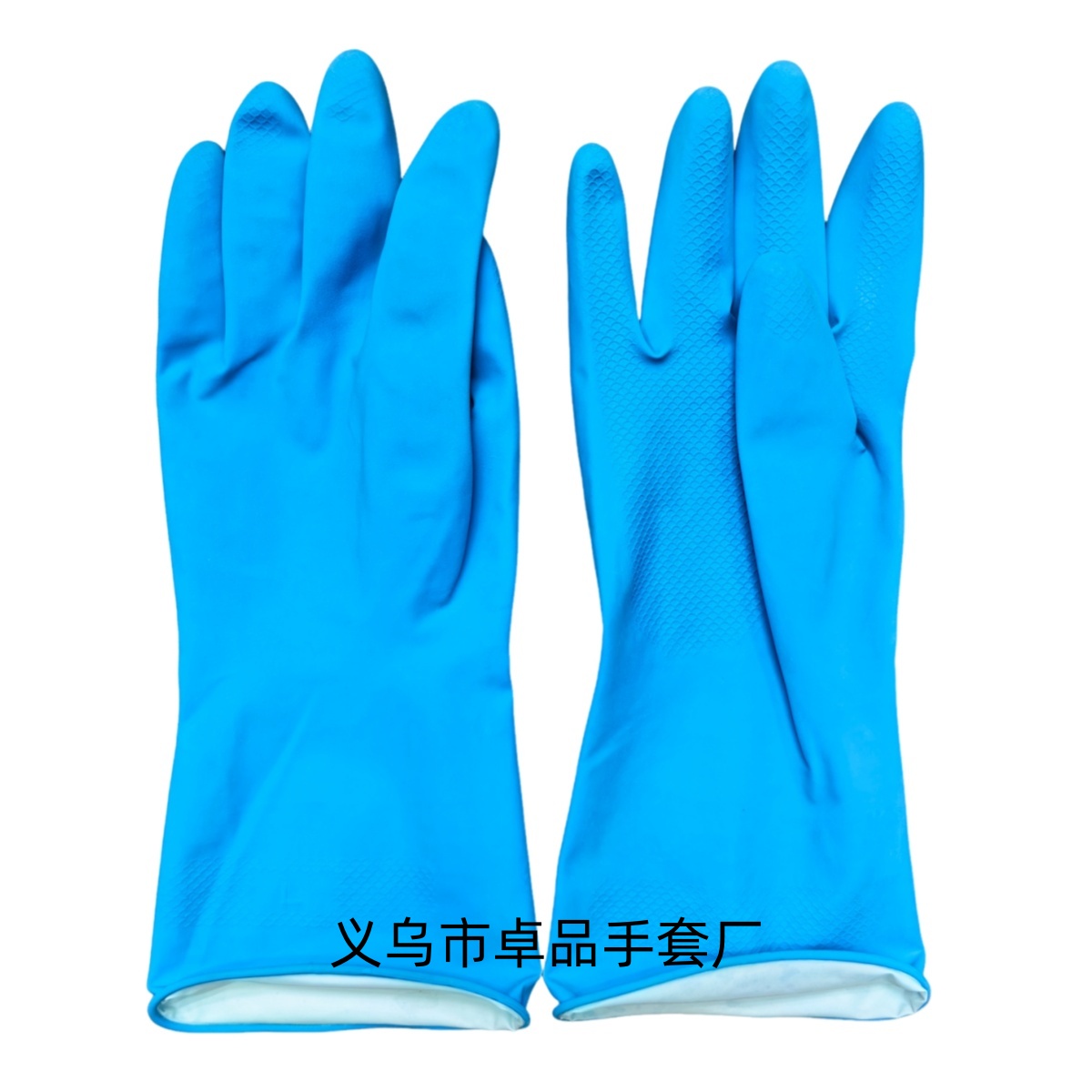 Wholesale of four-season waterproof household, kitchen, dishwashing and laundry gloves with color spray fleece and immersion fleece for foreign trade details Picture