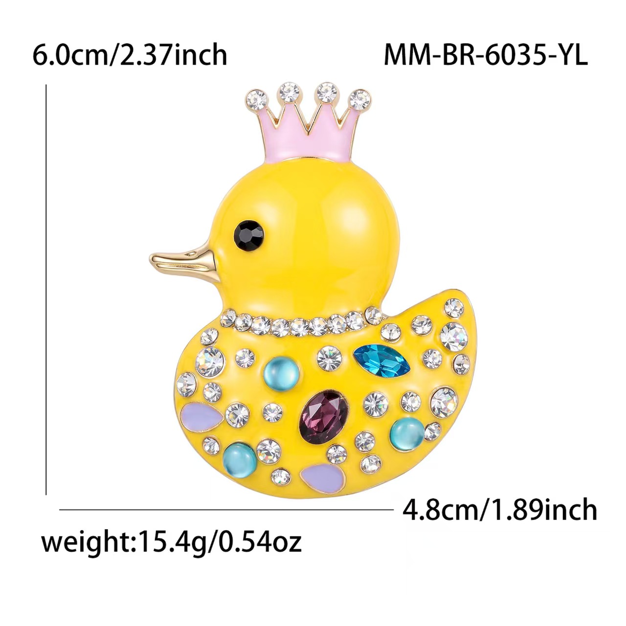 Korean style new cute duck brooch, simple and versatile animal brooch accessory pin wholesale Item Picture