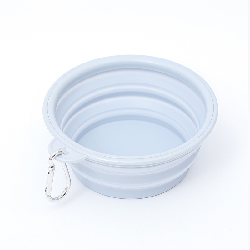 Silicone pet folding bowl, outdoor portable cat and dog travel bowl with climbing buckle, retractable outdoor drinking and feeding bowl, small dog and cat food bowl, pet supplies, pet outdoor supplies Item Picture