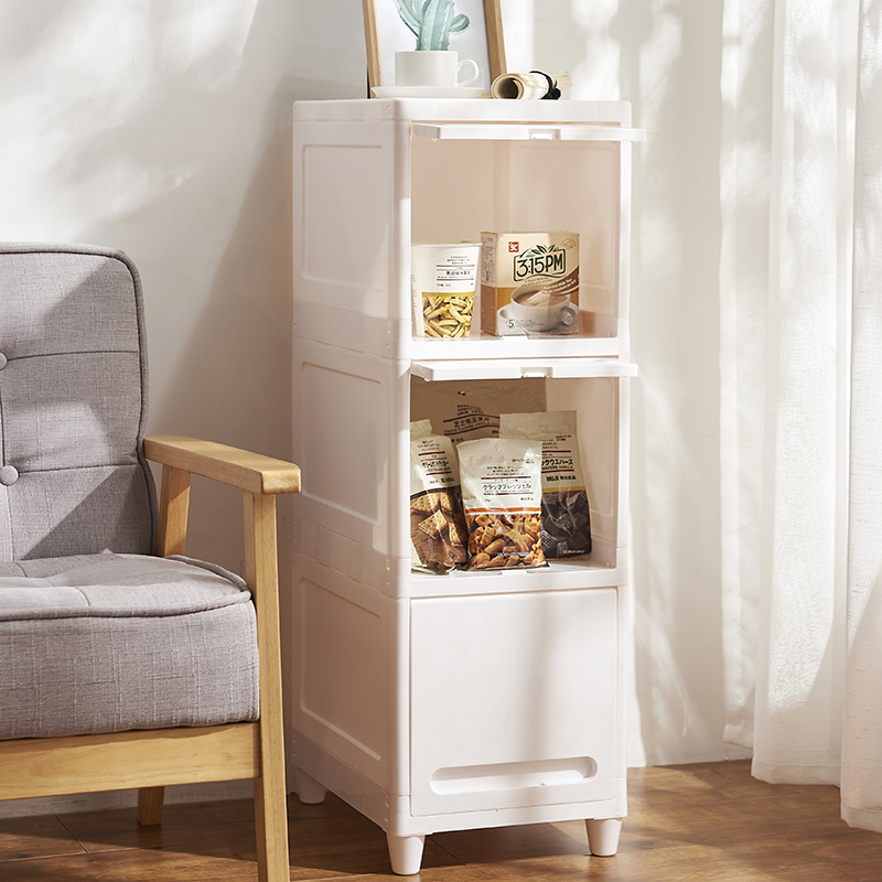 【CL】26Q3#6207 Retro Chinese white plastic storage cabinet, dining side tea cabinet, multi-functional storage cabinet, home simple style Application Scenario