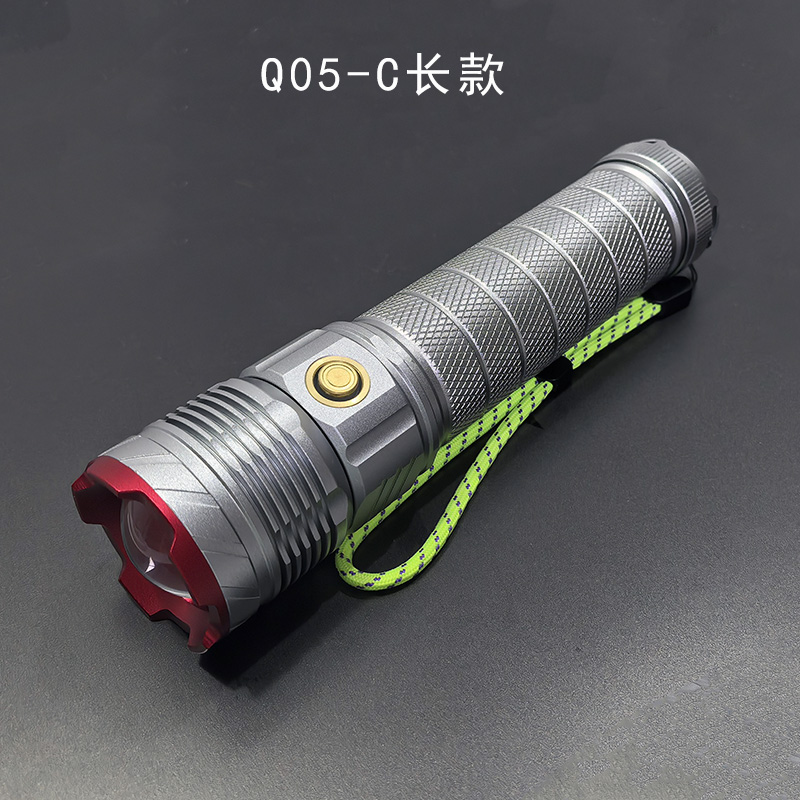 Q05-C High-intensity white laser flashlight, multi-functional telescopic aluminum alloy flashlight, high-intensity laser cannon, high-brightness focusing flashlight details Picture