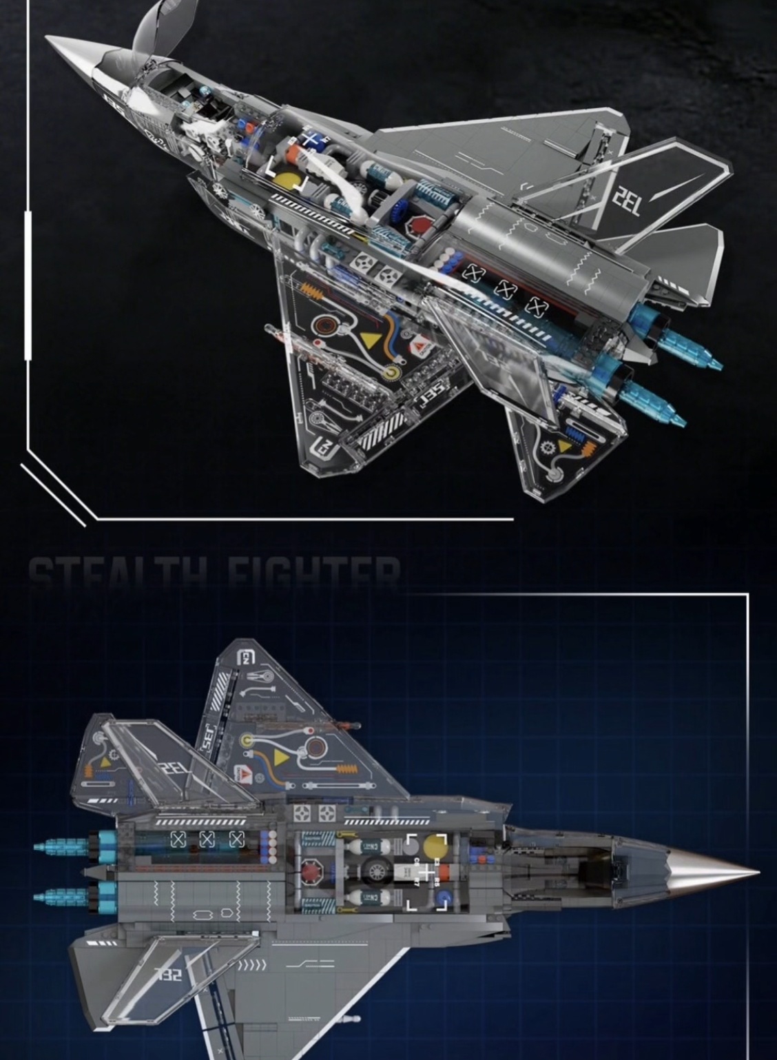 Mozao - Aviation Culture J-35 Fighter Jet Assembly Building Block Model Item Picture