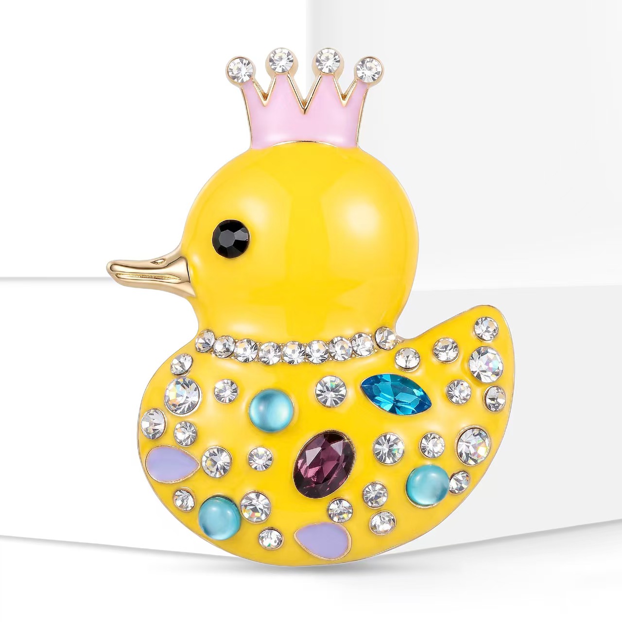 Korean style new cute duck brooch, simple and versatile animal brooch accessory pin wholesale full image