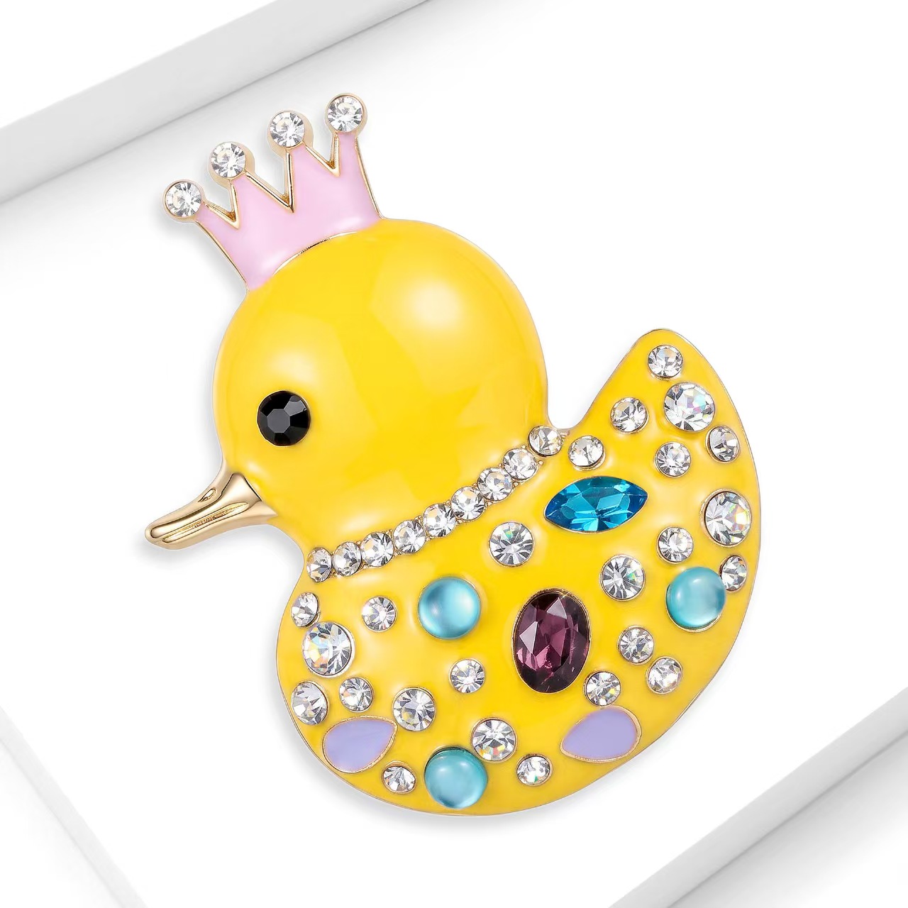 Korean style new cute duck brooch, simple and versatile animal brooch accessory pin wholesale details Picture