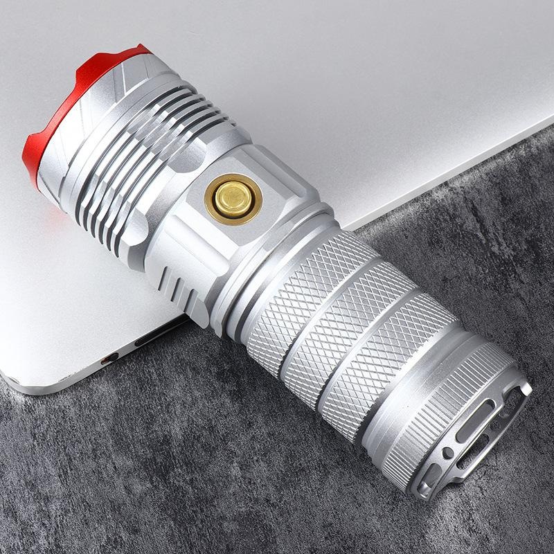 Q05-C luz brillante linterna láser blanco multifunción telescópica linterna de aleación de aluminio luz brillante cañón de láser resaltado enfoque antorcha pic 15