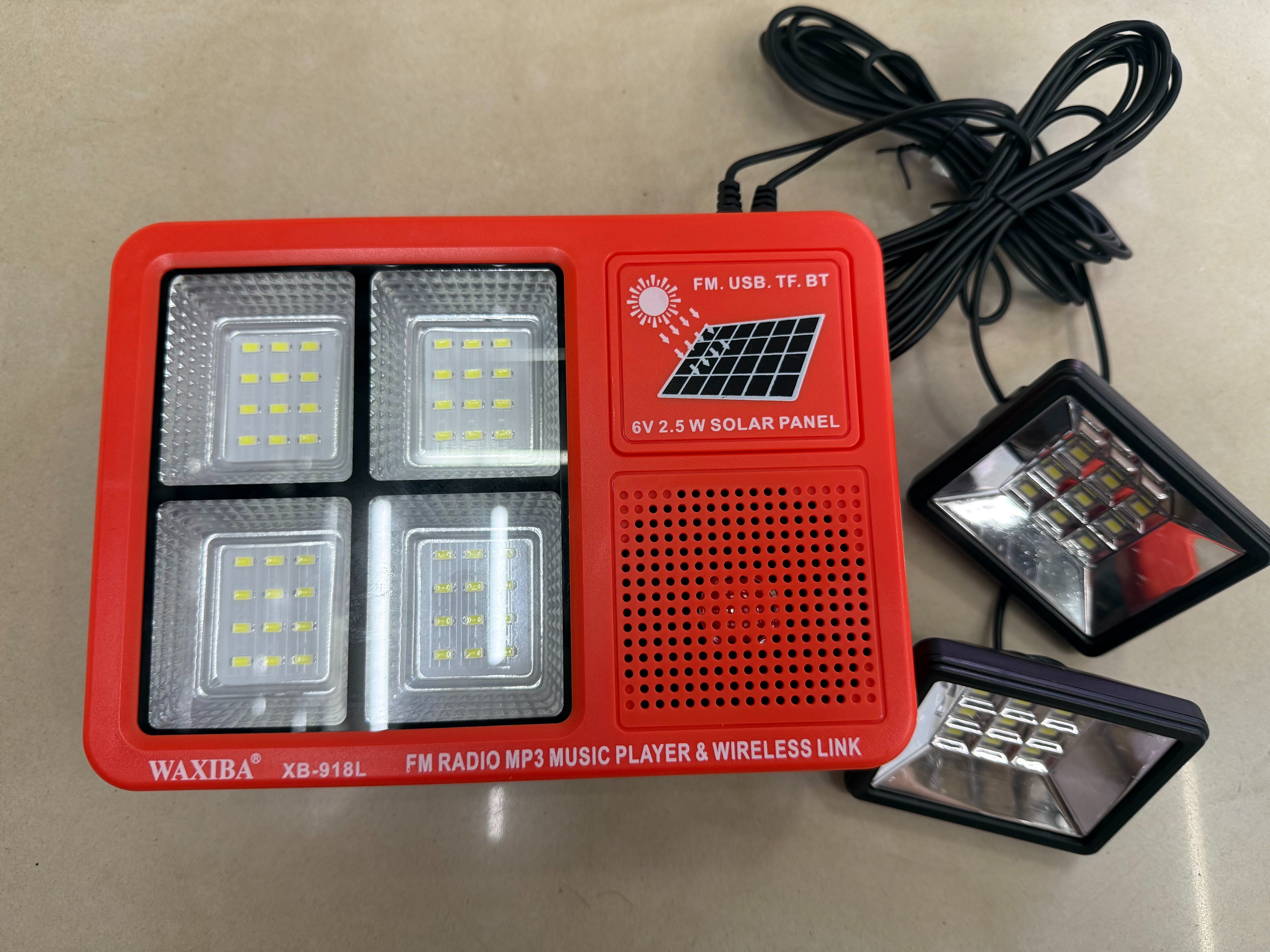 XB-918L solar panel radio with light for illumination, suitable for outdoor camping, emergency disaster relief, FM Bluetooth speaker, USBTF card for playing music, external power supply, multi-functional photovoltaic panel 11