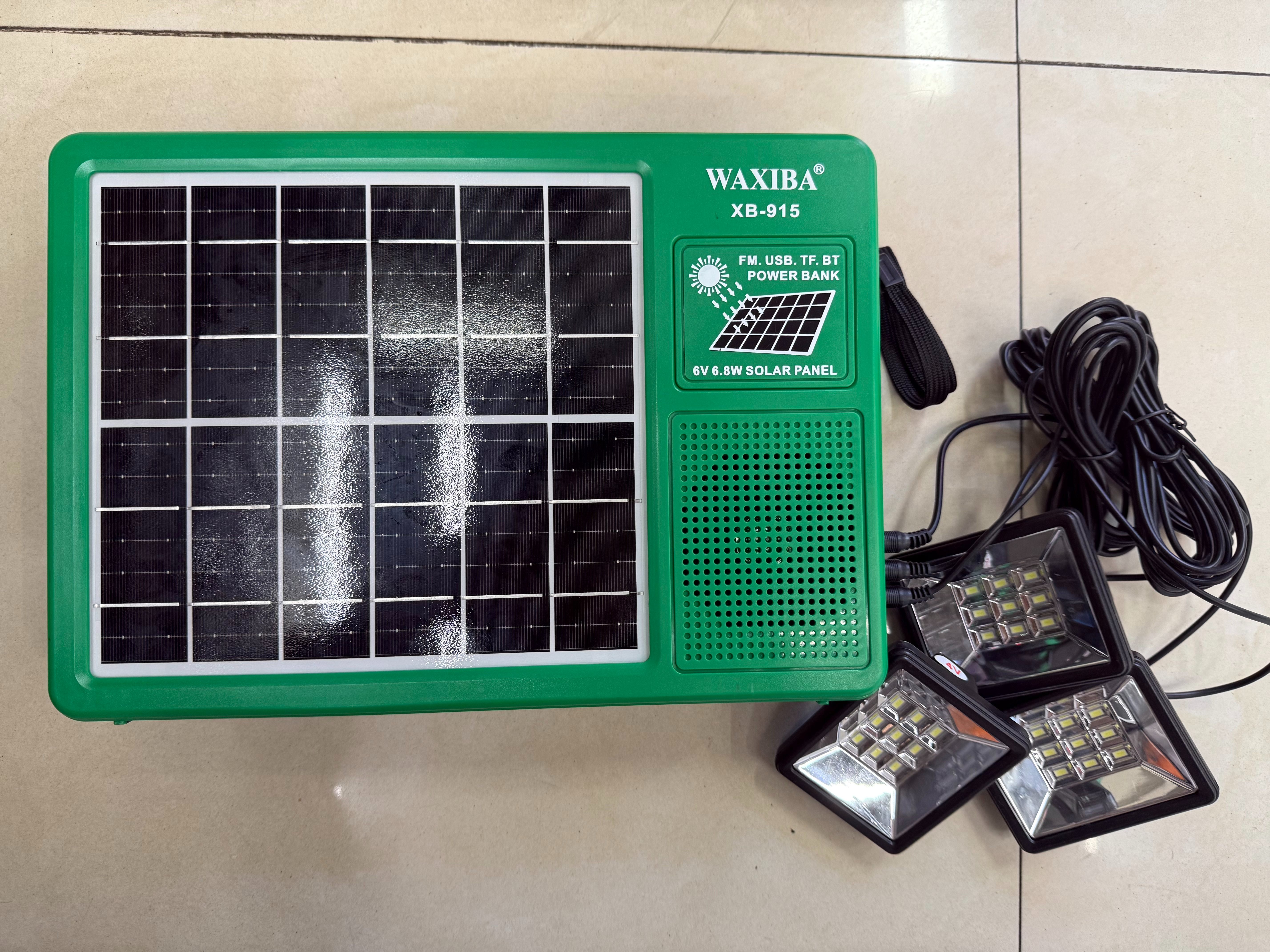 The XB-915 solar panel radio with a light can be used for illumination in the wild, camping, outdoor equipment, emergency disaster relief, FM Bluetooth speaker, USBTF card to play music, external power supply, and multi-functional photovoltaic panel