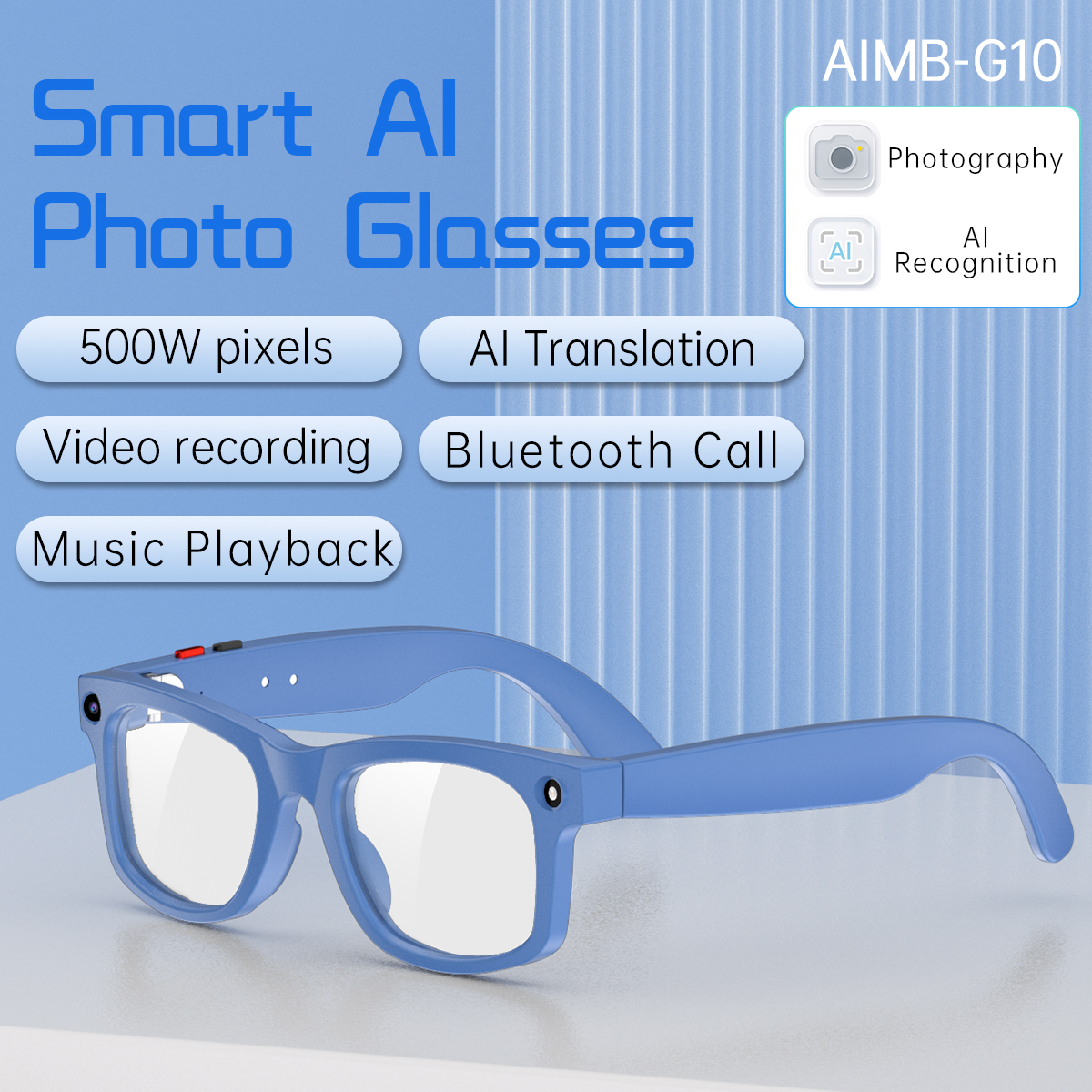 AI smart glasses, intelligent dialogue, AI translation, photo-taking glasses, video recording, photography, AI object recognition, meeting assistant Application Scenario