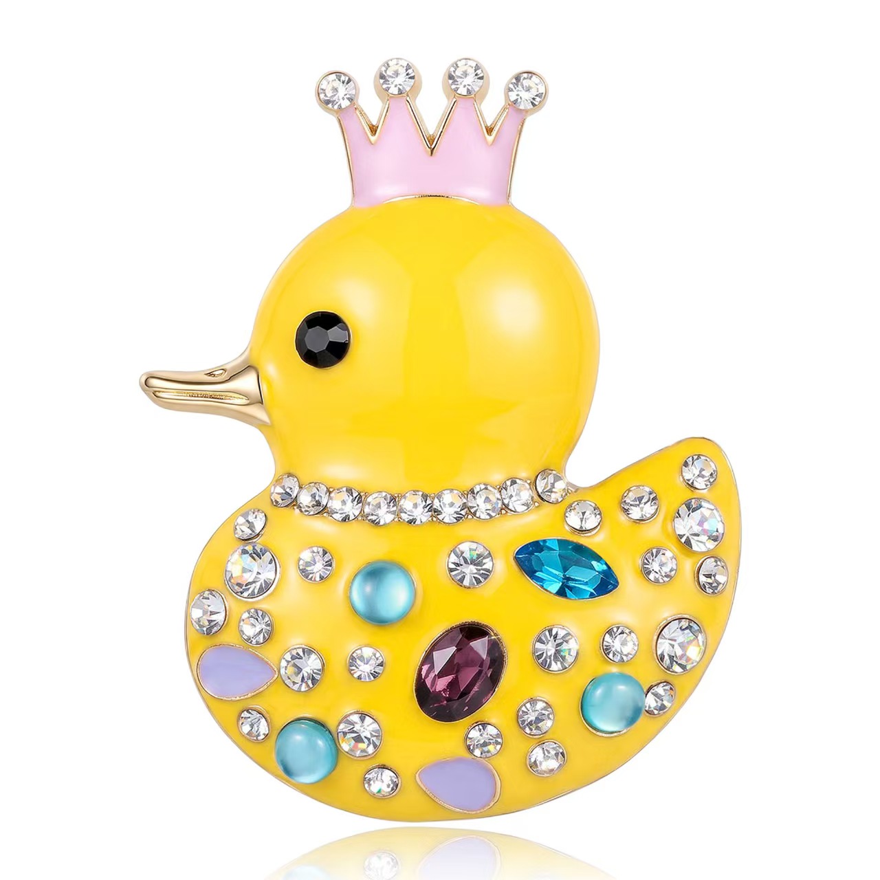 Korean style new cute duck brooch, simple and versatile animal brooch accessory pin wholesale Specification image