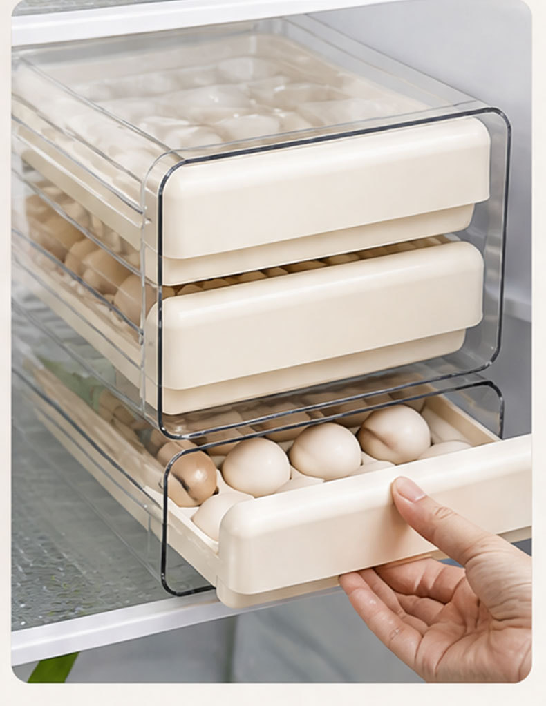 Y91-YS-99023 manufacturer's double-layer transparent egg box, refrigerator compartmentalized drawer type egg rack, egg storage box detail image 8