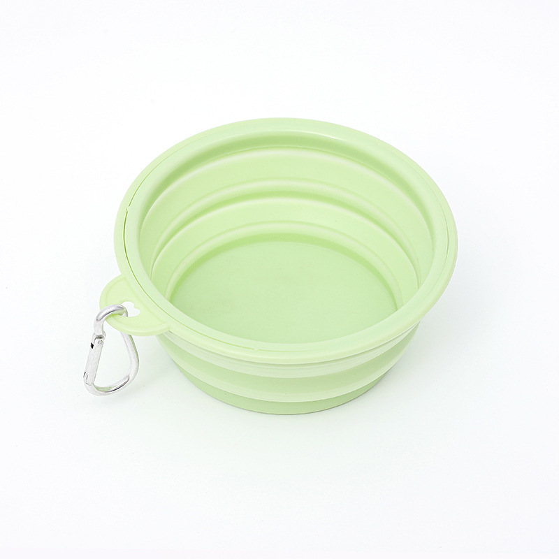 Silicone pet folding bowl, outdoor portable cat and dog travel bowl with climbing buckle, retractable outdoor drinking and feeding bowl, small dog and cat food bowl, pet supplies, pet outdoor supplies Specification image