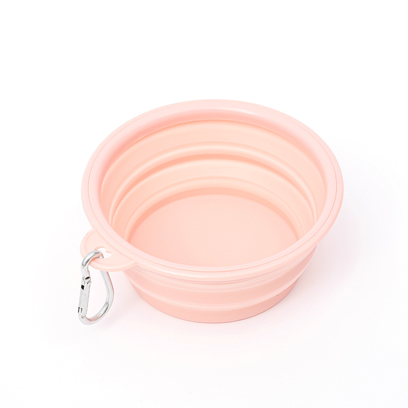Silicone pet folding bowl, outdoor portable cat and dog travel bowl with climbing buckle, retractable outdoor drinking and feeding bowl, small dog and cat food bowl, pet supplies, pet outdoor supplies details Picture