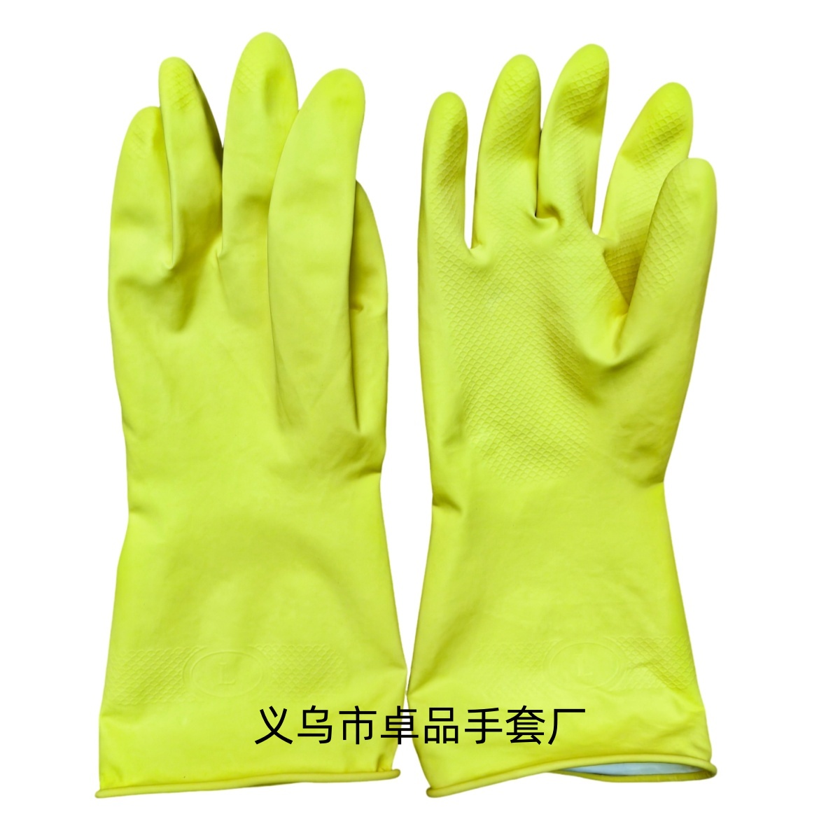 Wholesale of four-season waterproof household, kitchen, dishwashing and laundry gloves with color spray fleece and immersion fleece for foreign trade Specification image