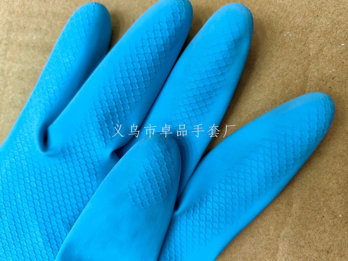 Wholesale of four-season waterproof household, kitchen, dishwashing and laundry gloves with color spray fleece and immersion fleece for foreign trade pic 9