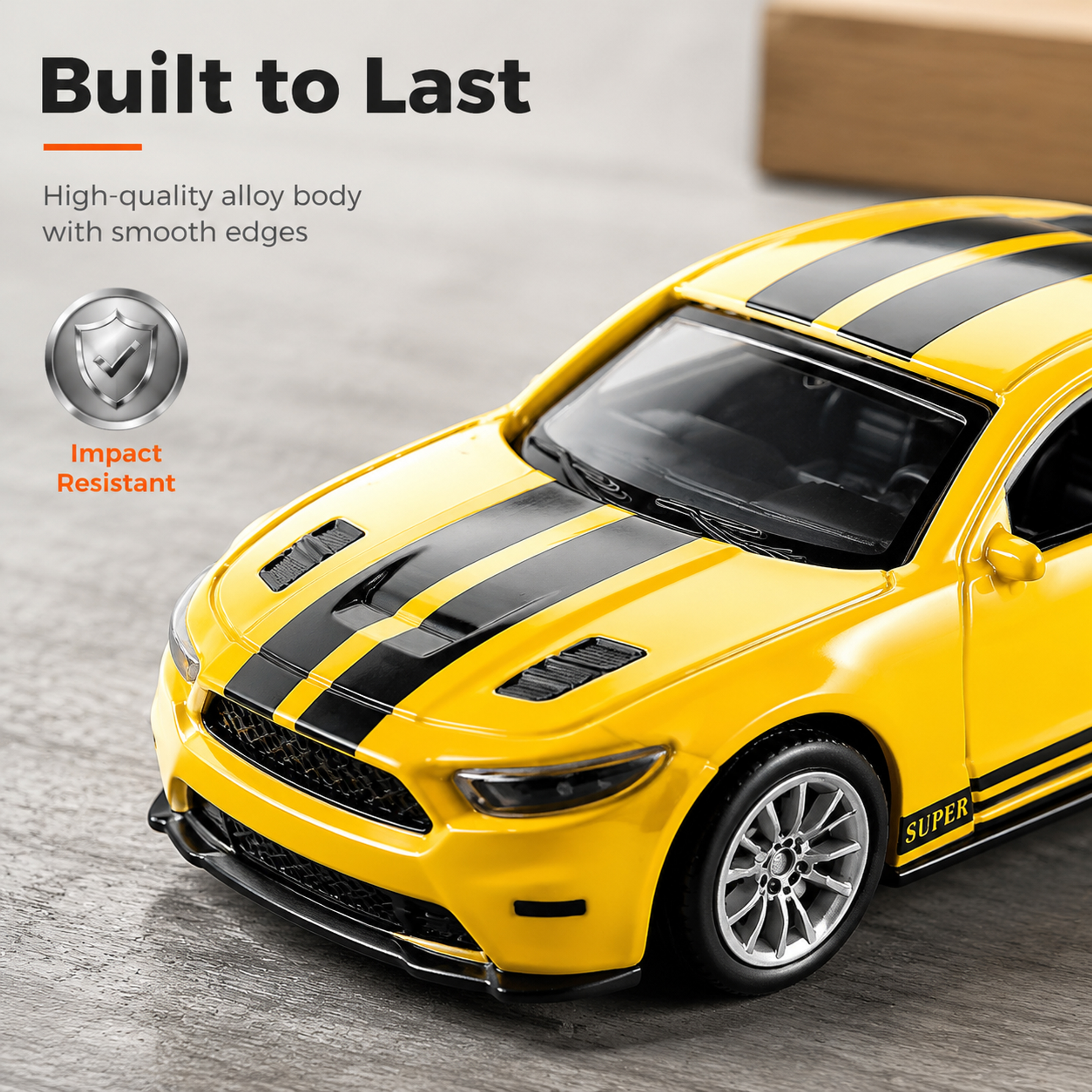 1:40 alloy Ford Mustang Racing Rally car collectible table with decorative items for tabletop collectible Specification image