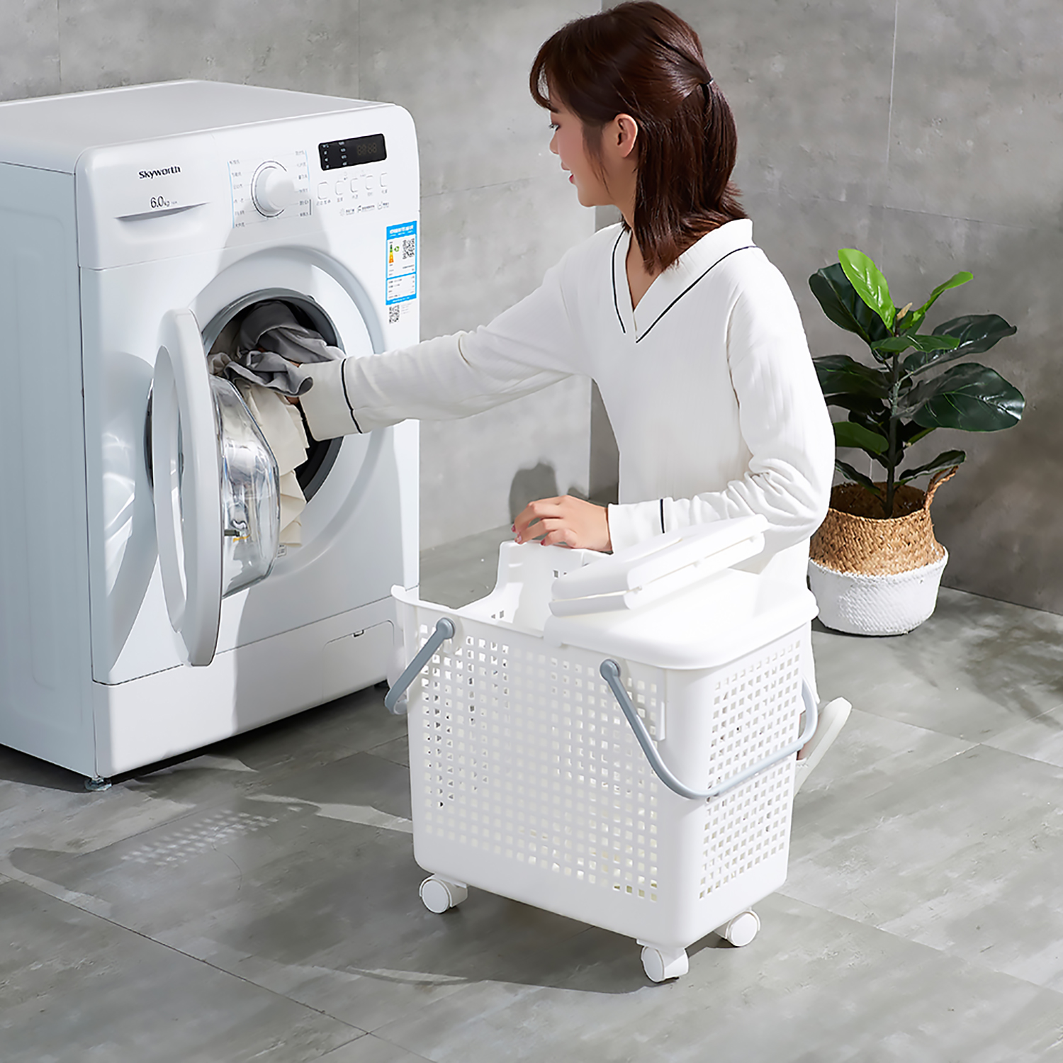 【CL】26Q3#6355 6366 6377 Combined dirty clothes basket Application Scenario