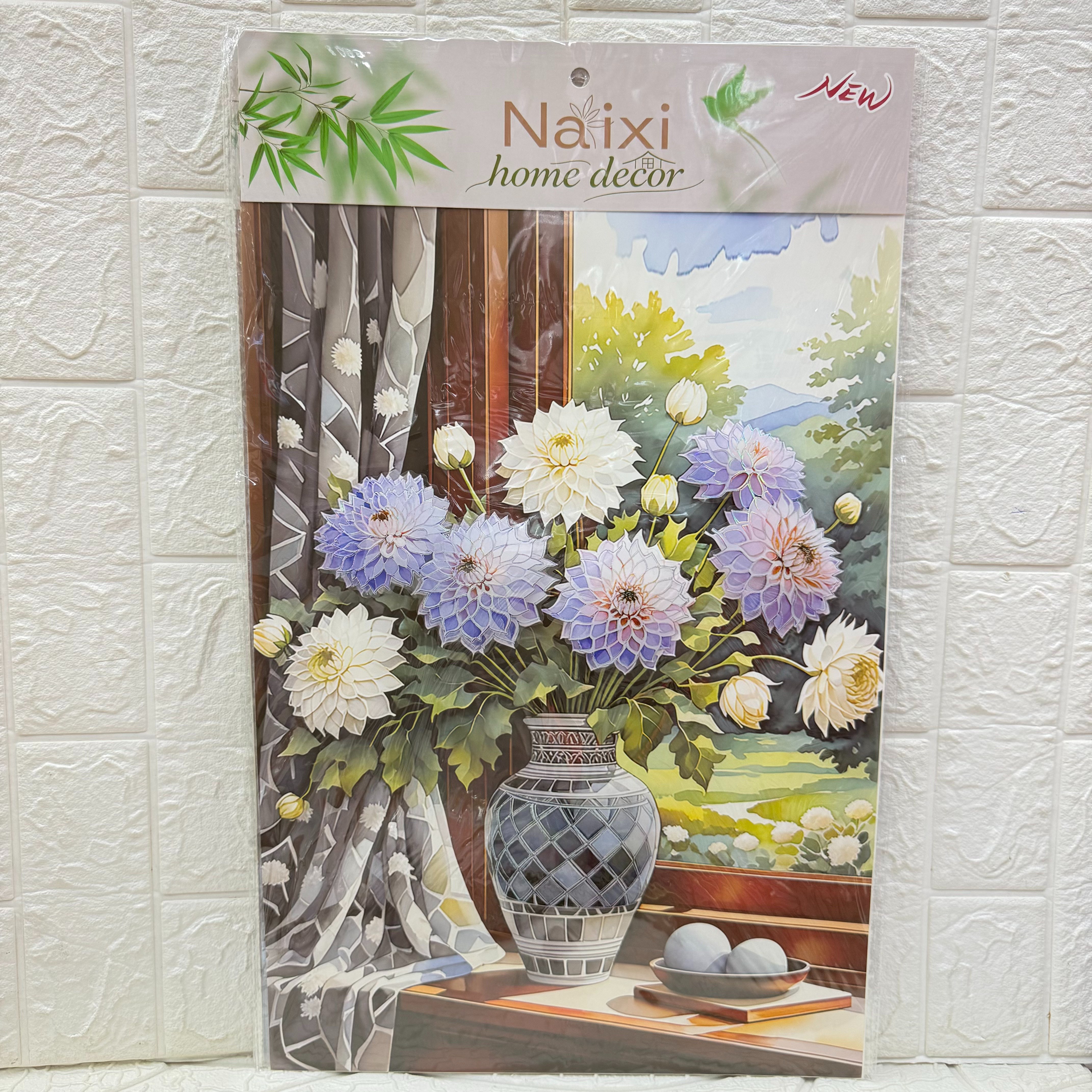 Three-dimensional flower vases on the windowsill, layer upon layer of decorative paintings, three-dimensional handcrafted layer upon layer of walls, European-style room decorative walls details Picture