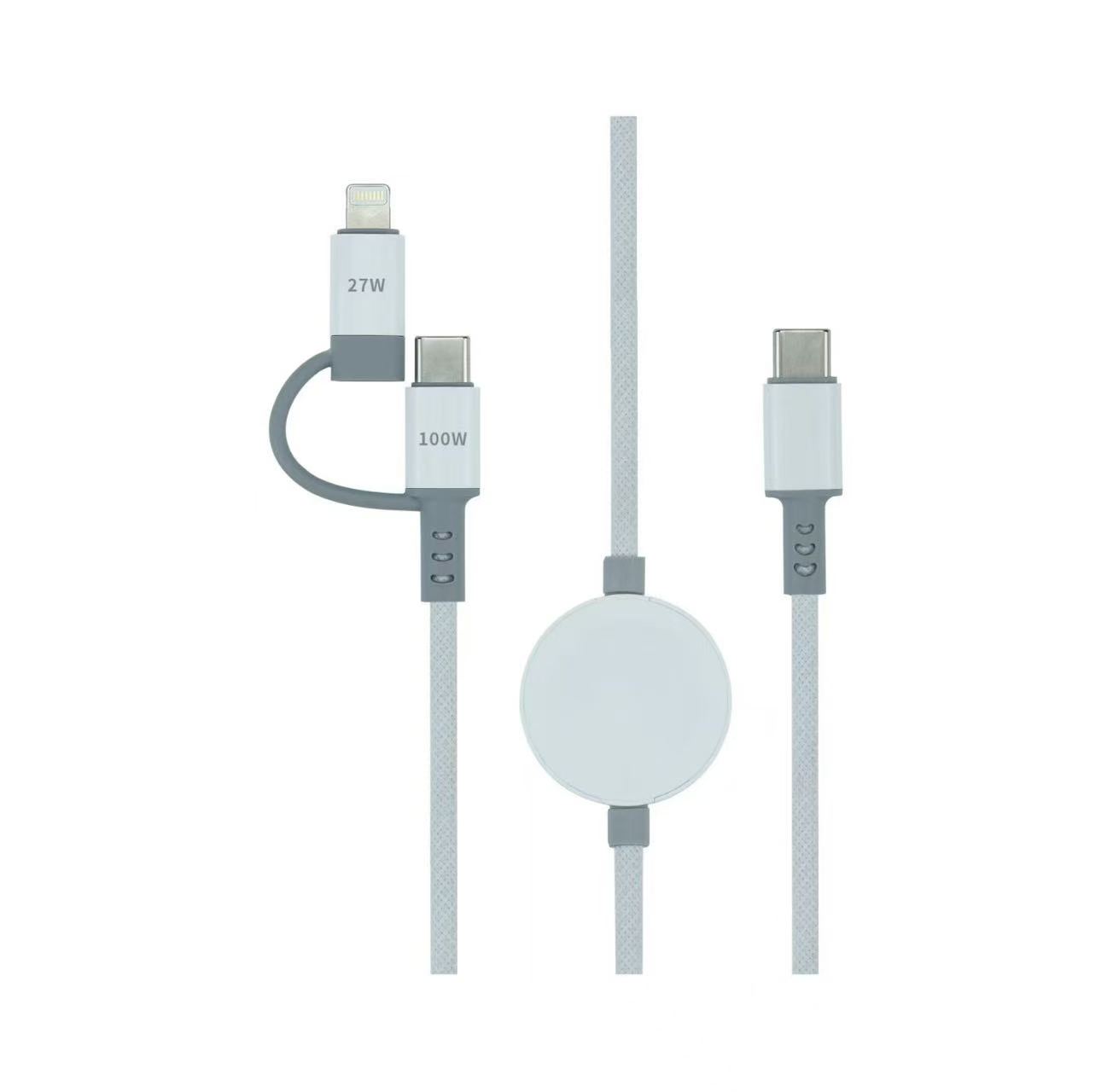 Un cable de carga de tres relojes aplicable apple iWatch series cargador inalámbrico carga rápida cable de carga de succión magnética