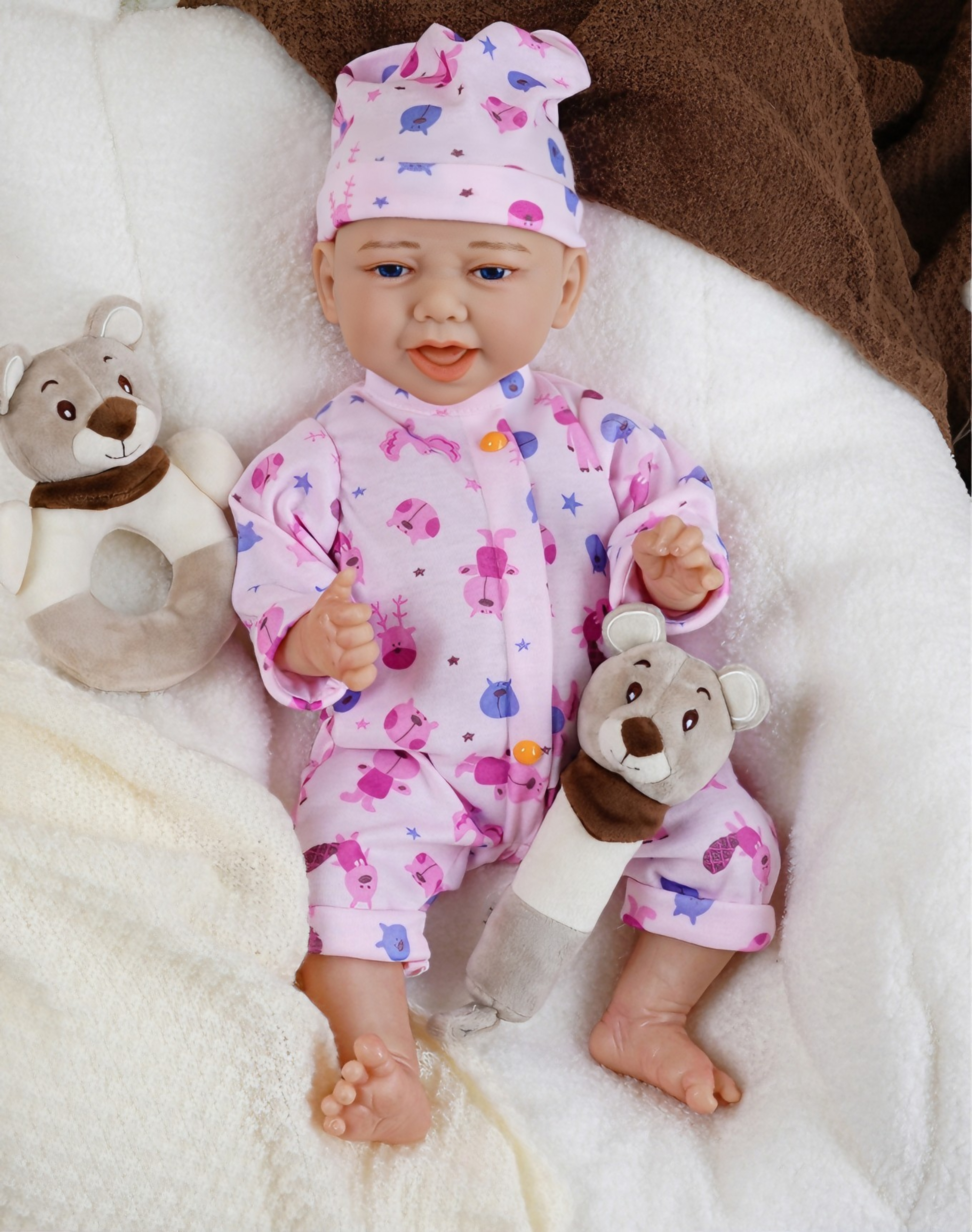Silicone baby multi-functional cute doll companion doll strap sensor companion doll toy can cry and laugh Item Picture