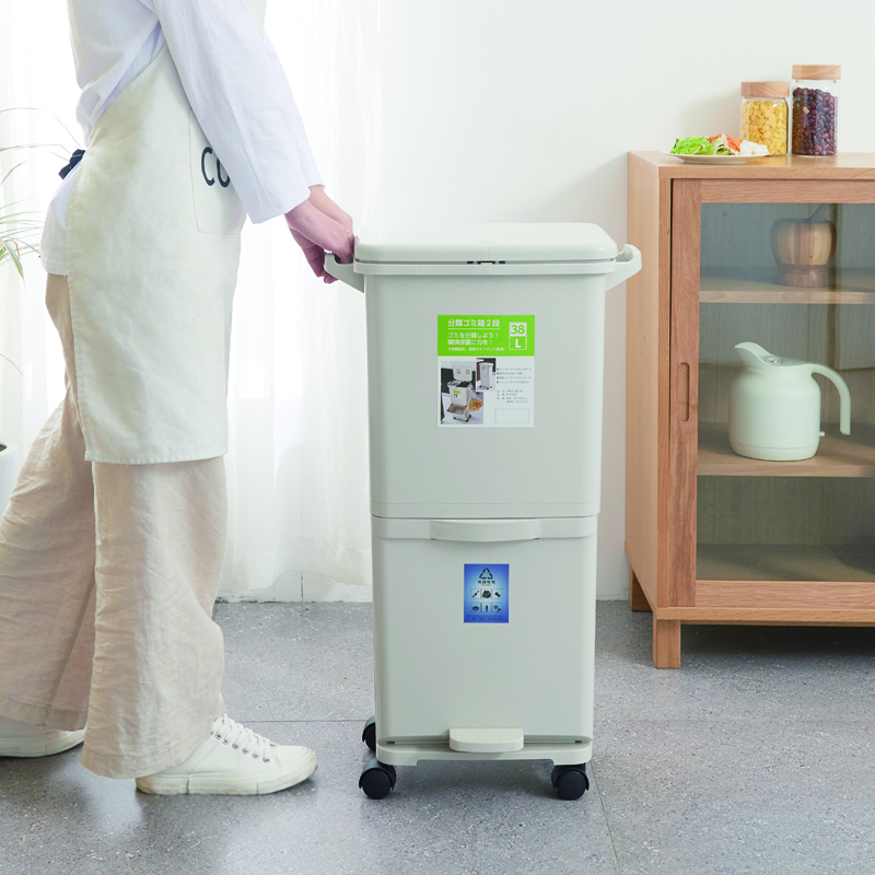 【CL】26Q3#6522#6523 Four-category trash can with LIDS, movable, double-layer and foot pedals Specification image