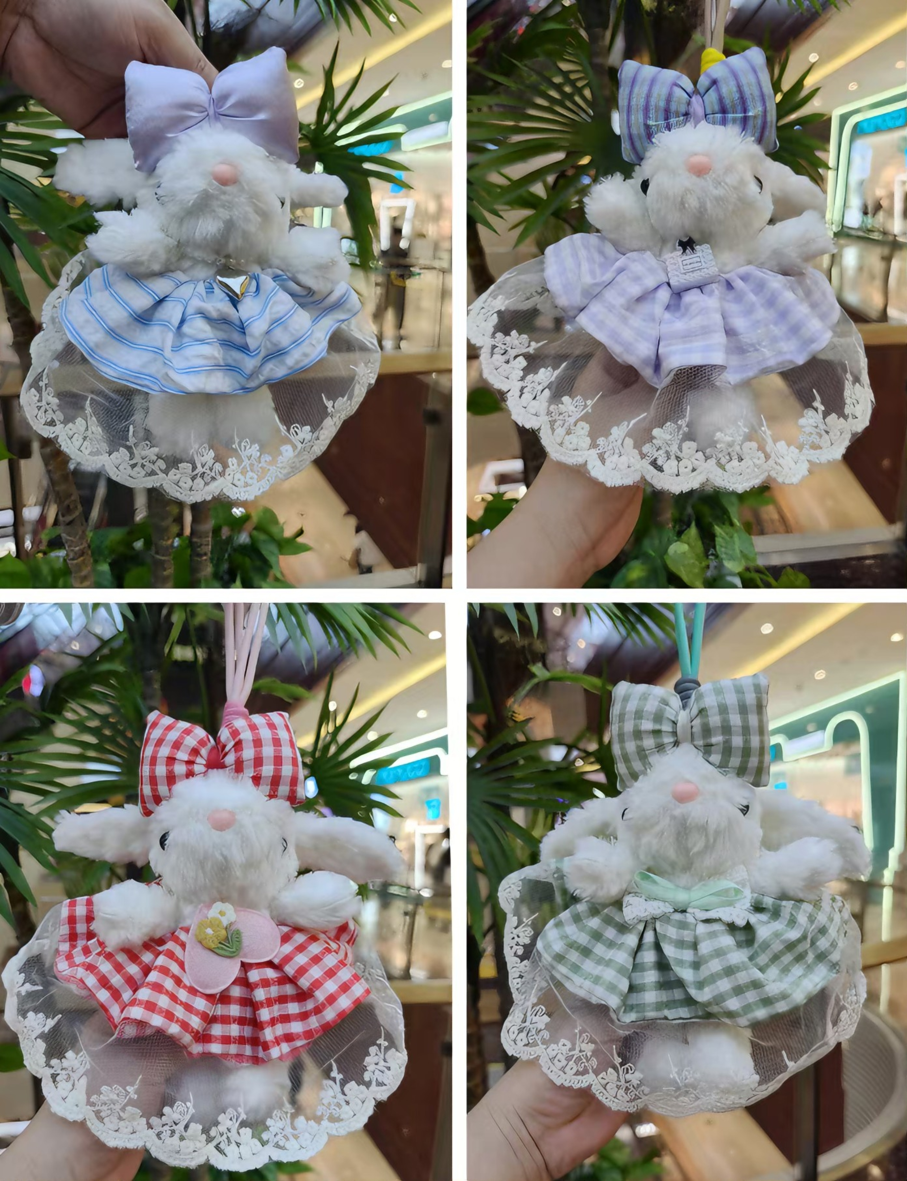 A cute and exquisite plush keychain with drooping ears and a plush pendant Item Picture
