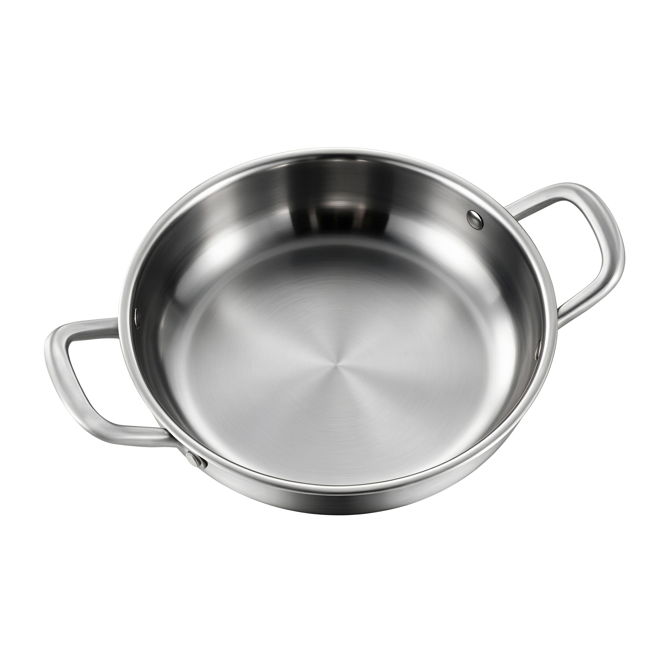 CGUCOOK stainless steel double-eared frying pan, non-stick pan, low-smoke stir-frying pan, steak frying pan, uniform heat conduction, universal stainless steel pan for frying eggs Item Picture