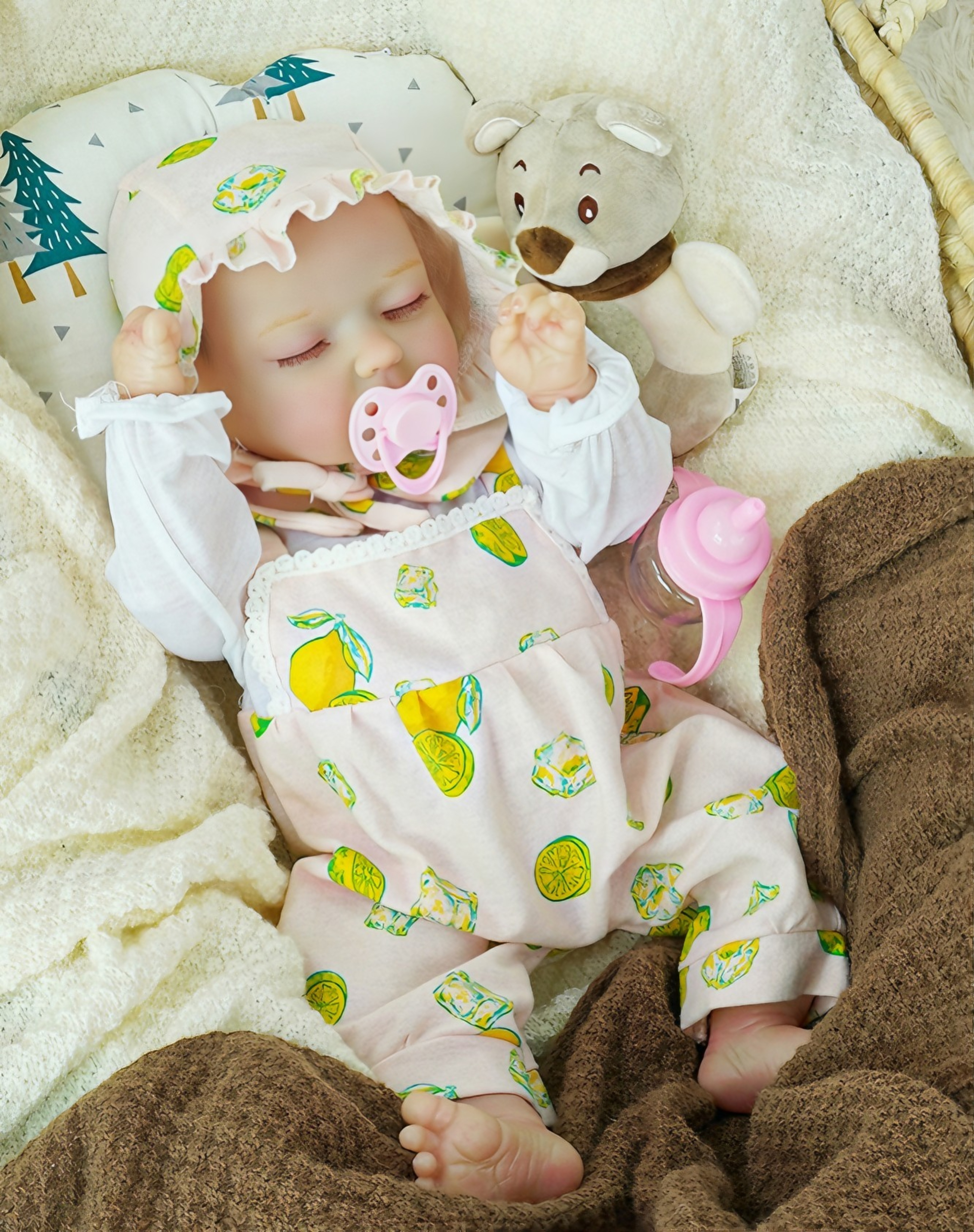 Silicone baby multi-functional cute doll companion doll strap sensor companion doll toy can cry and laugh full image