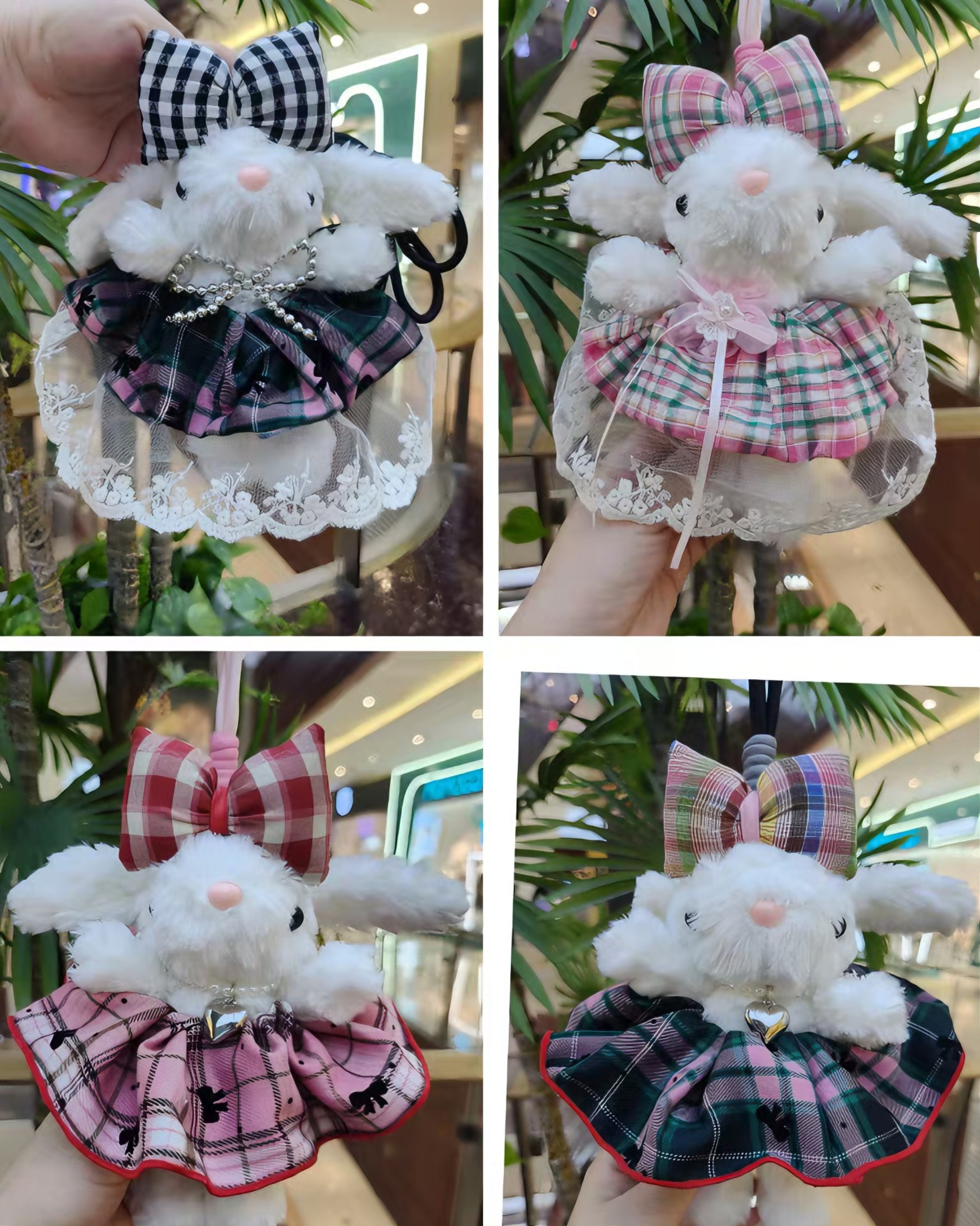 A cute and exquisite plush keychain with drooping ears and a plush pendant details Picture