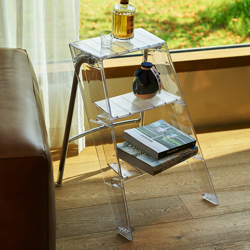 【CL】26Q3#6553 Multi-functional household ladder storage rack, plastic foldable, suitable for various outdoor scenarios full image