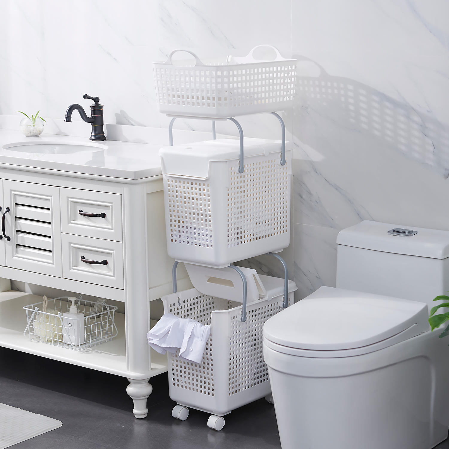 【CL】26Q3#6355 6366 6377 Combined dirty clothes basket