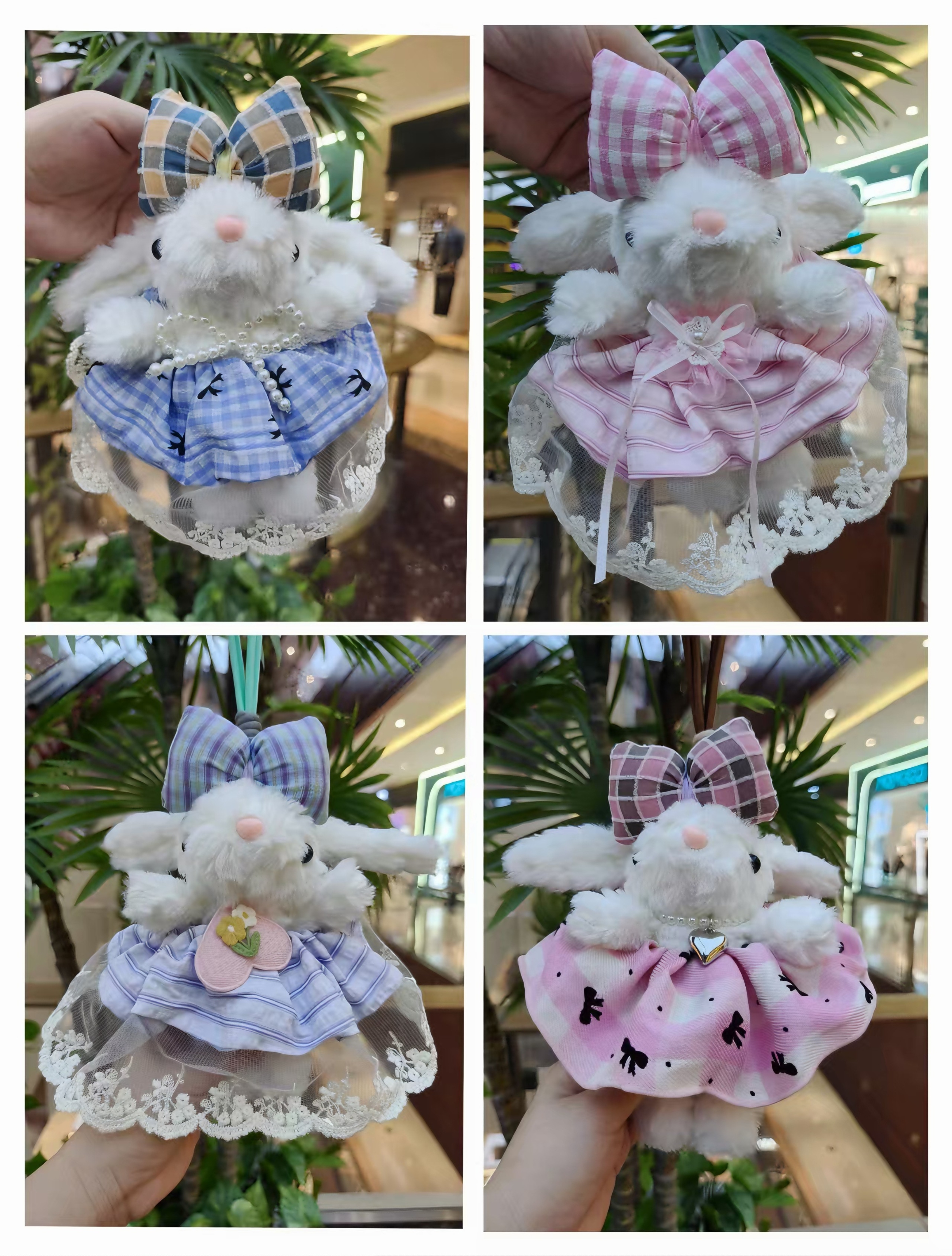A cute and exquisite plush keychain with drooping ears and a plush pendant full image