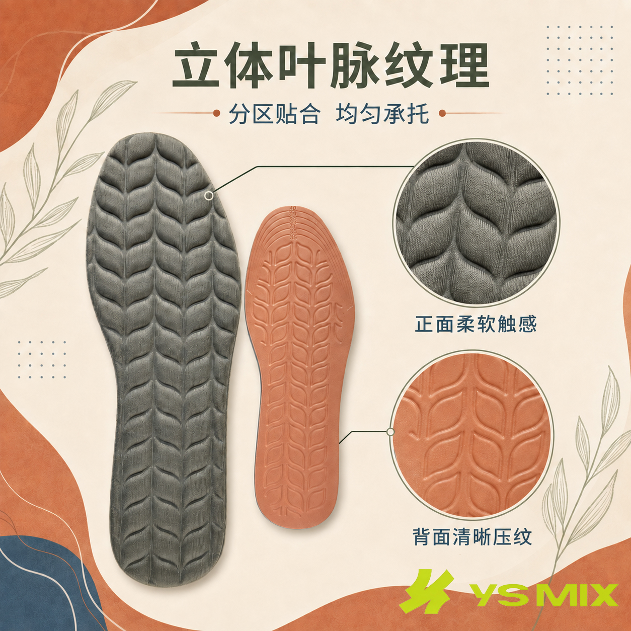 Leaf soft latex plantilla cómoda details Picture
