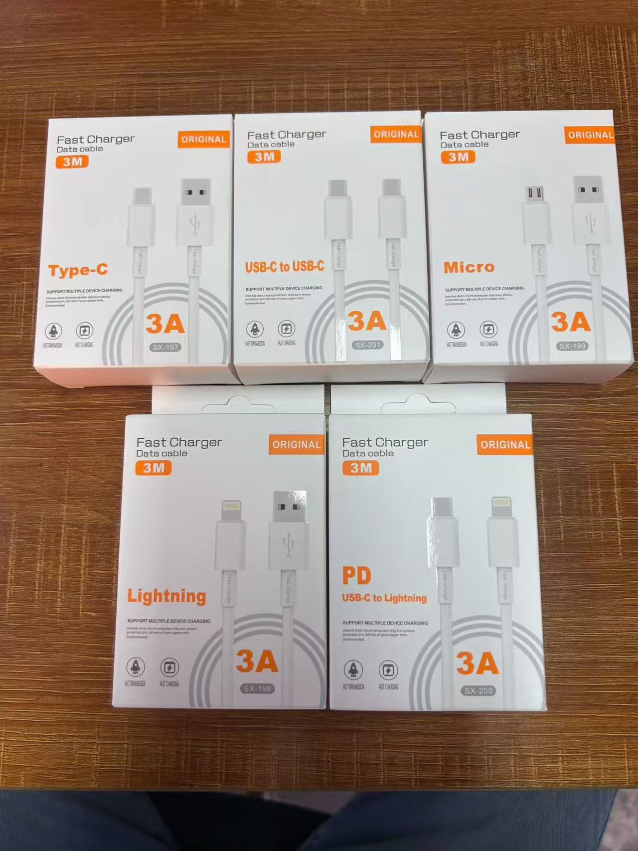 3A cable de carga súper rápida para xiaomi redmi huawei 3M