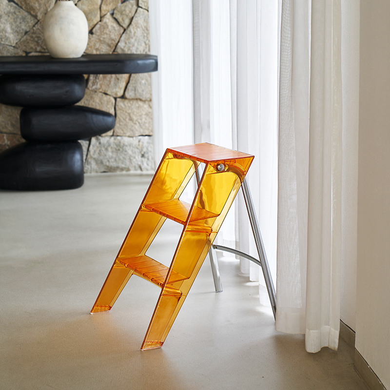 【CL】26Q3#6553 Multi-functional household ladder storage rack, plastic foldable, suitable for various outdoor scenarios details Picture