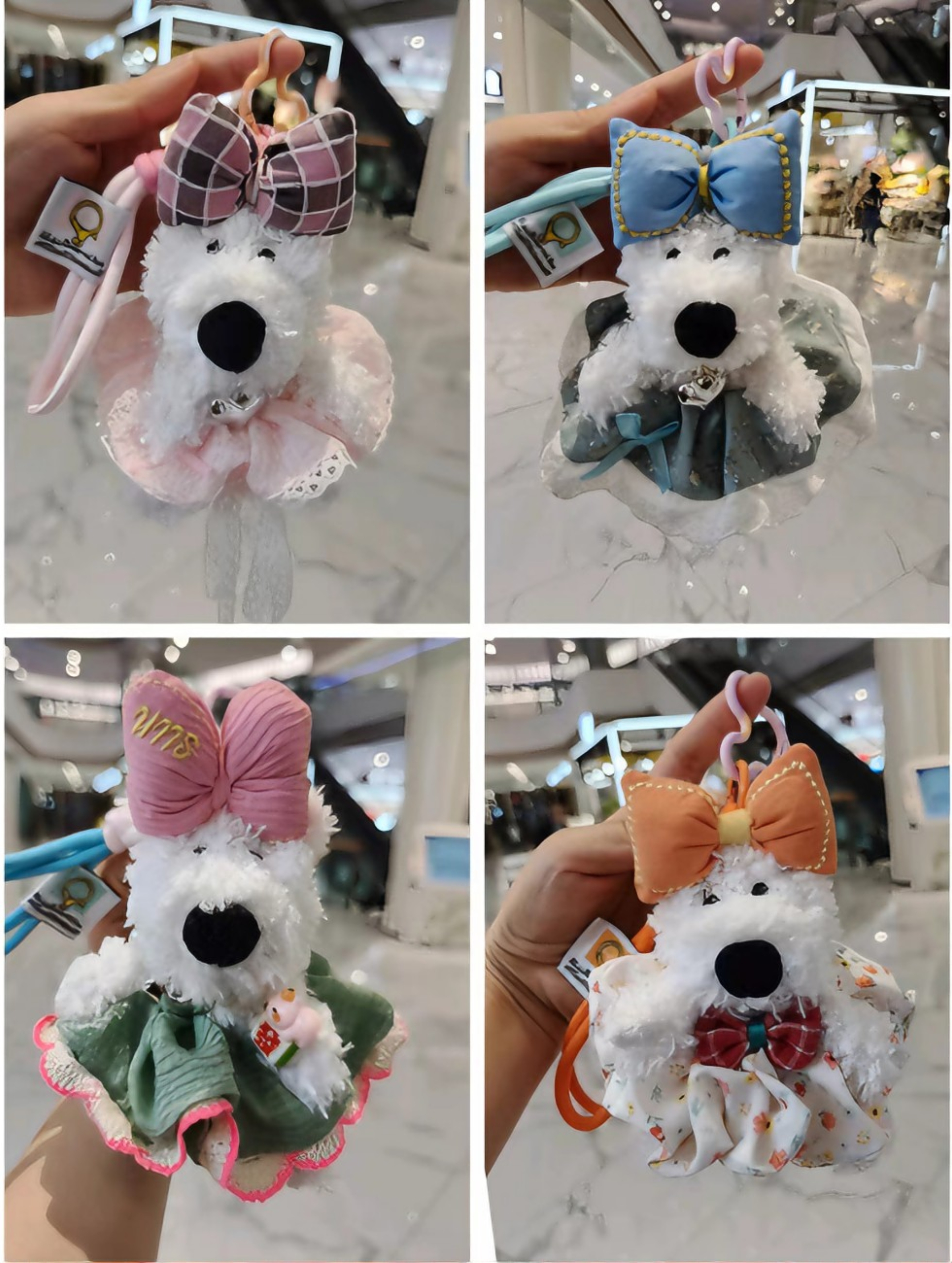 Westhighland peluche muñeca llavero mano de obra ropa meticulosa varios estilos exquisito lindo peluche colgante