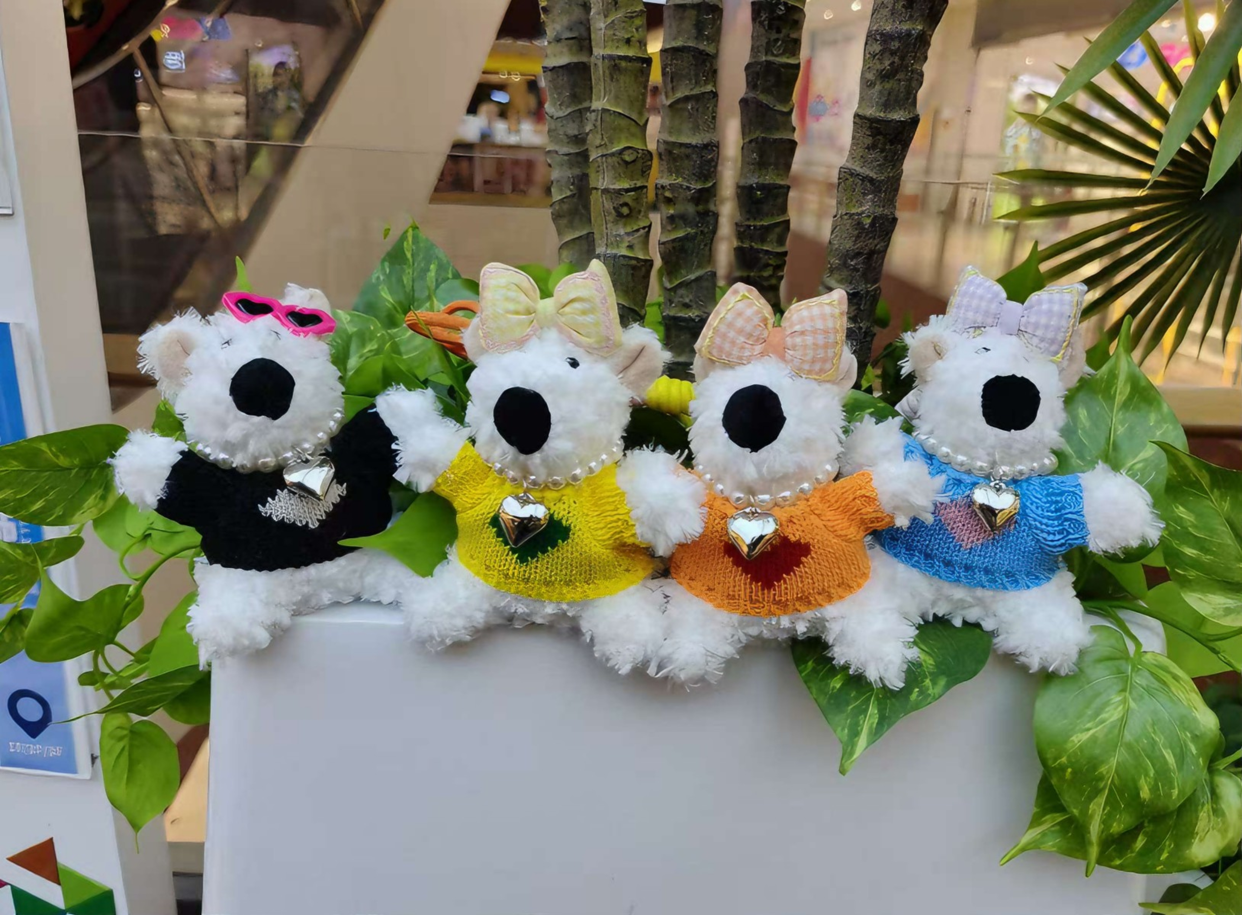 Westhighland peluche muñeca llavero mano de obra ropa meticulosa varios estilos exquisito lindo peluche colgante Item Picture