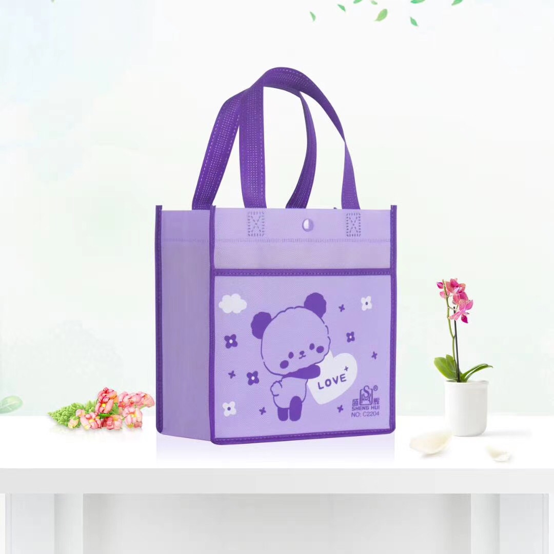 KT Cat purple acrylic handbag, panda pattern, LOVE word word gift bag, creative and fashionable shopping bag
